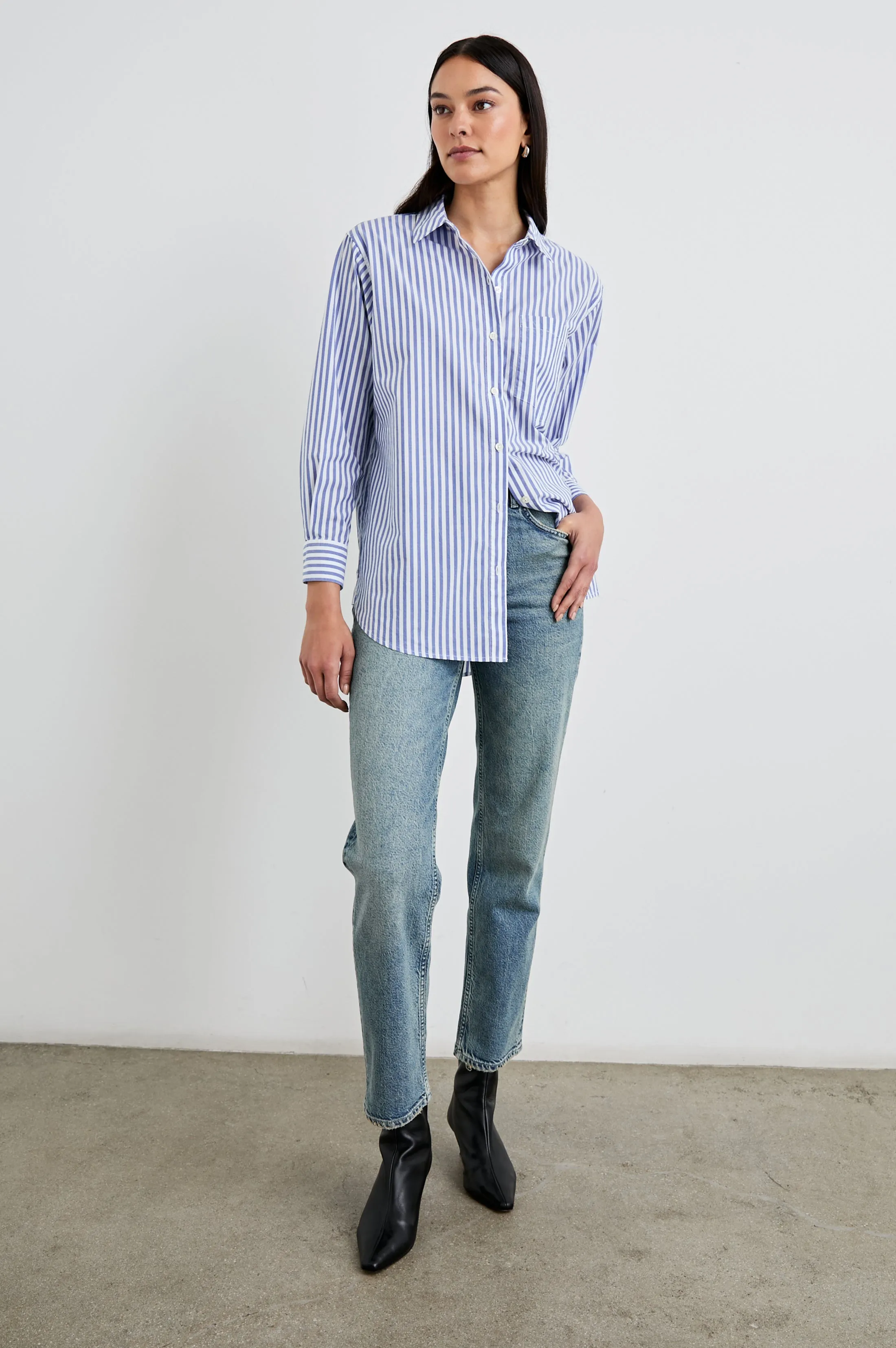 ELSA SHIRT - MARINER WHITE STRIPE sold by Rails product image thumbnail 3