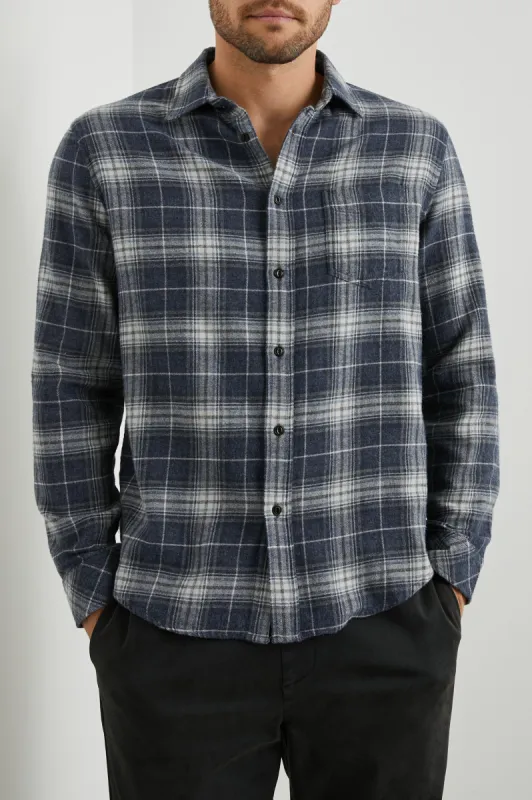 LENNOX SHIRT - SHADOW ETHER MELANGE sold by Rails