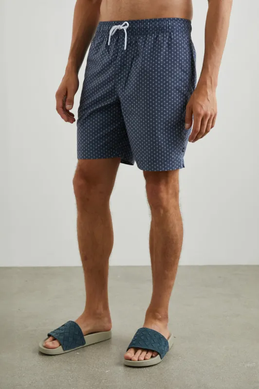 KIAN SWIM SHORT - POLYGON MICRO NAVY sold by Rails