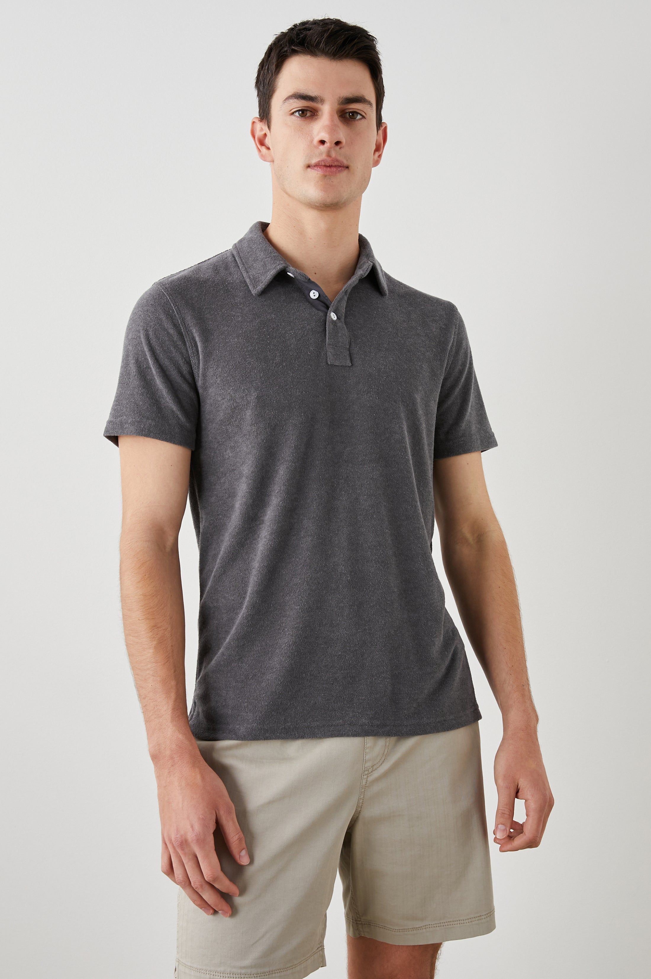 RHEN POLO SHIRT - MACADAM sold by Rails