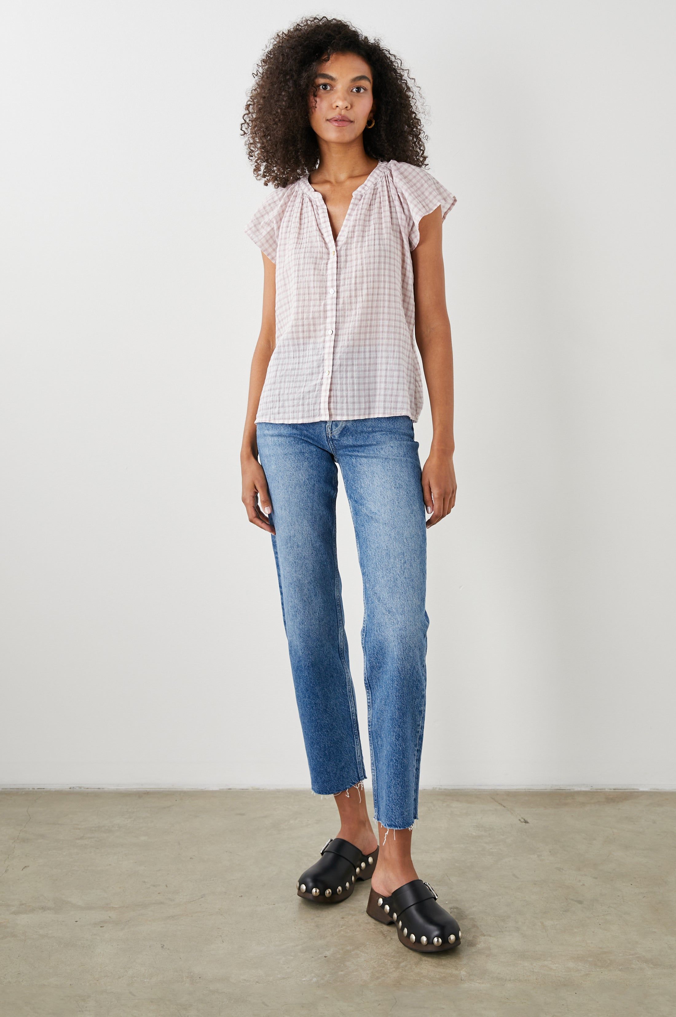 ALENA TOP - SOFT ROSE CHECK sold by Rails product image thumbnail 3