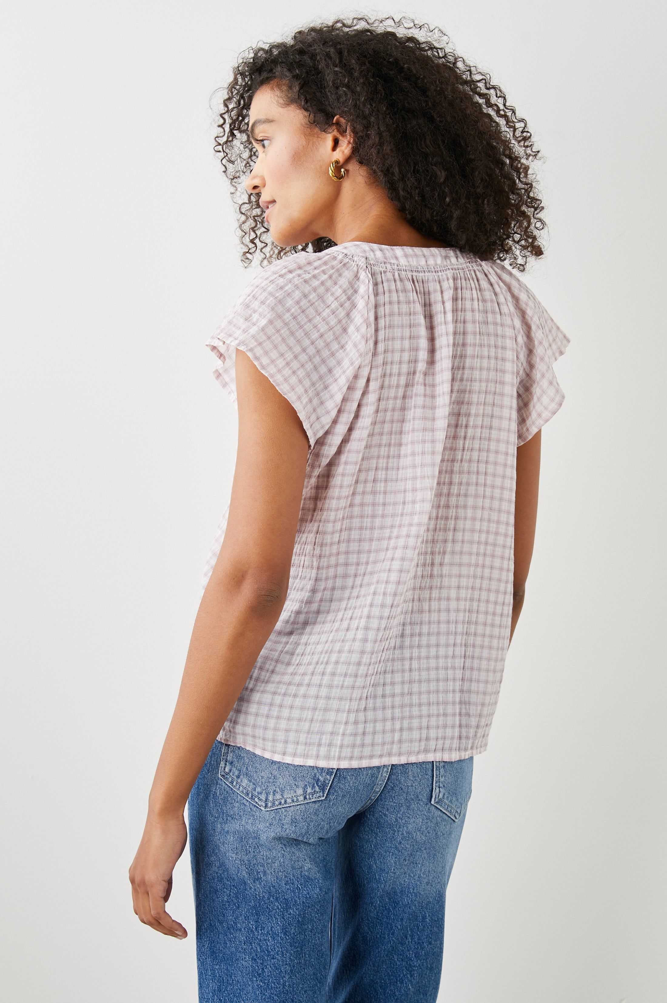 ALENA TOP - SOFT ROSE CHECK sold by Rails product image thumbnail 5