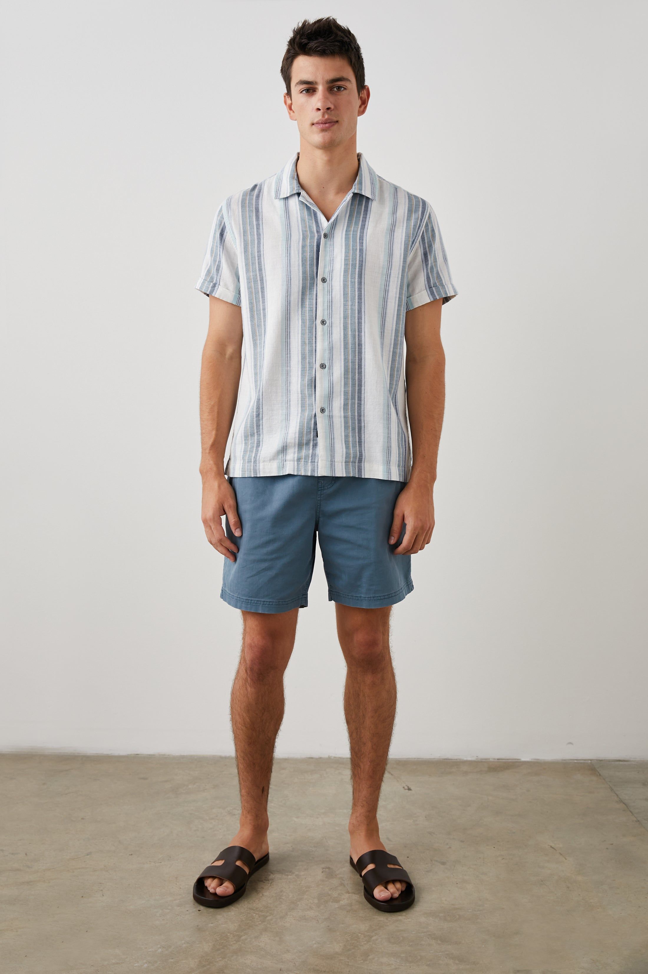 AMALFI SHIRT - HALO COASTAL BLUE STRIPE sold by Rails product image thumbnail 3