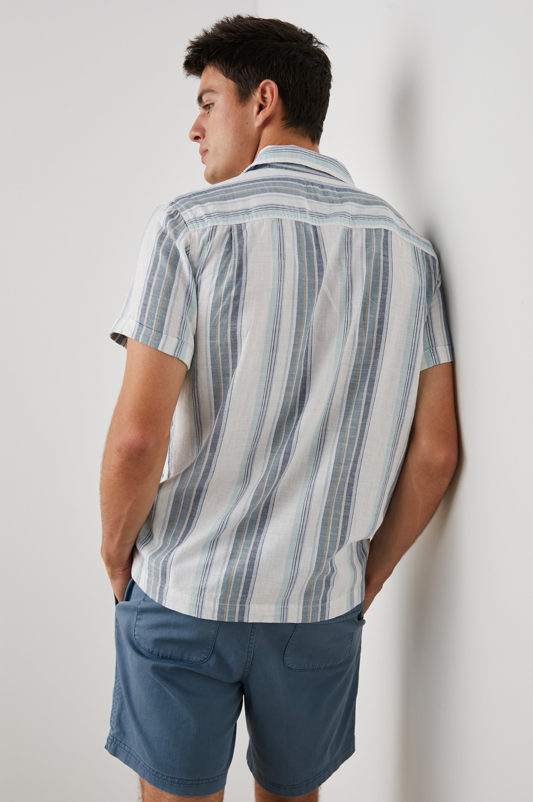 AMALFI SHIRT - HALO COASTAL BLUE STRIPE sold by Rails product image thumbnail 4