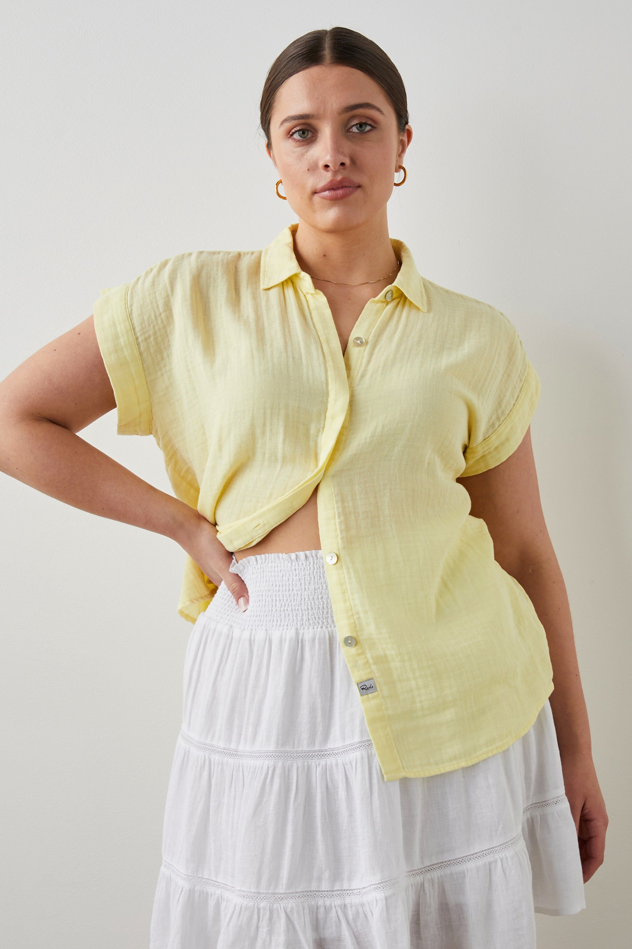 JAMIE SHIRT - CITRON sold by Rails product image thumbnail 5