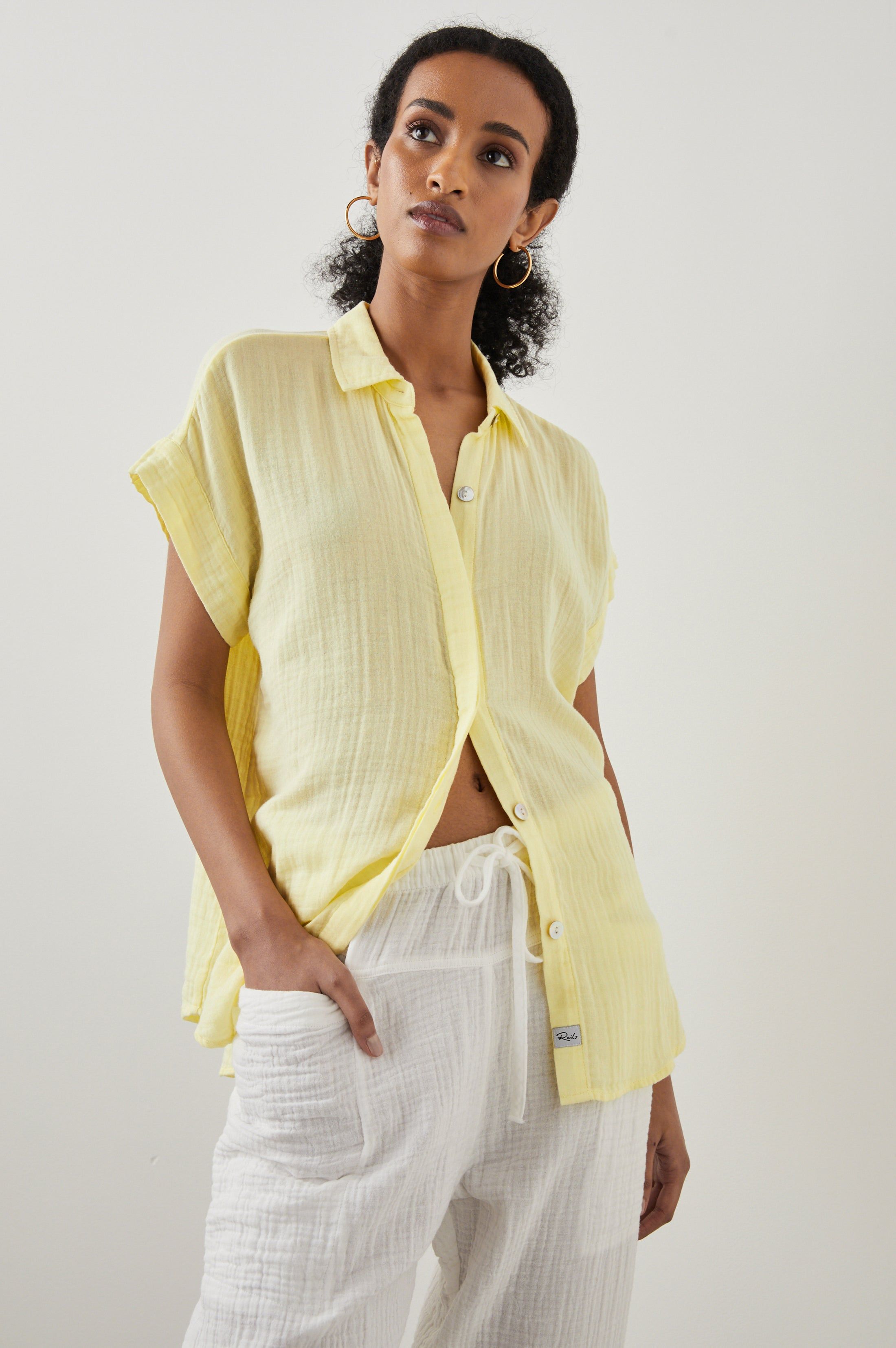 JAMIE SHIRT - CITRON sold by Rails product image thumbnail 4