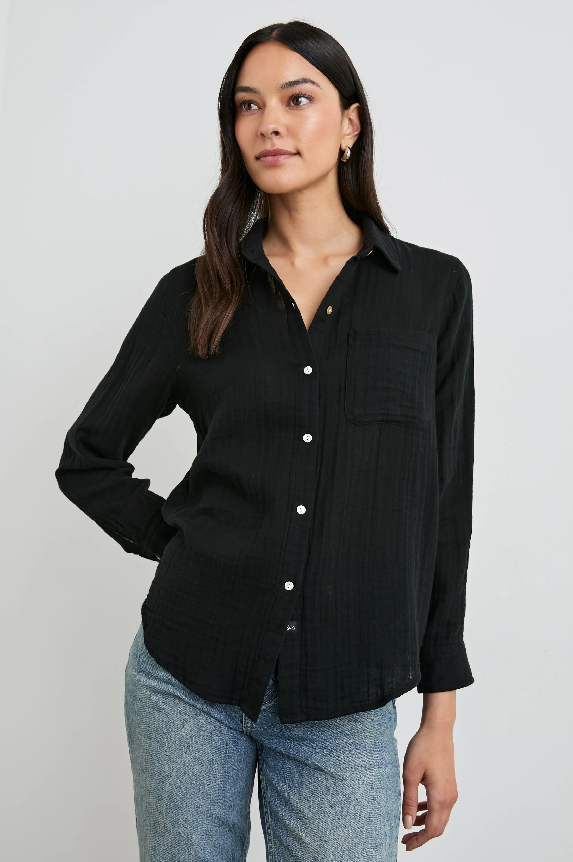 ELLIS SHIRT - BLACK sold by Rails