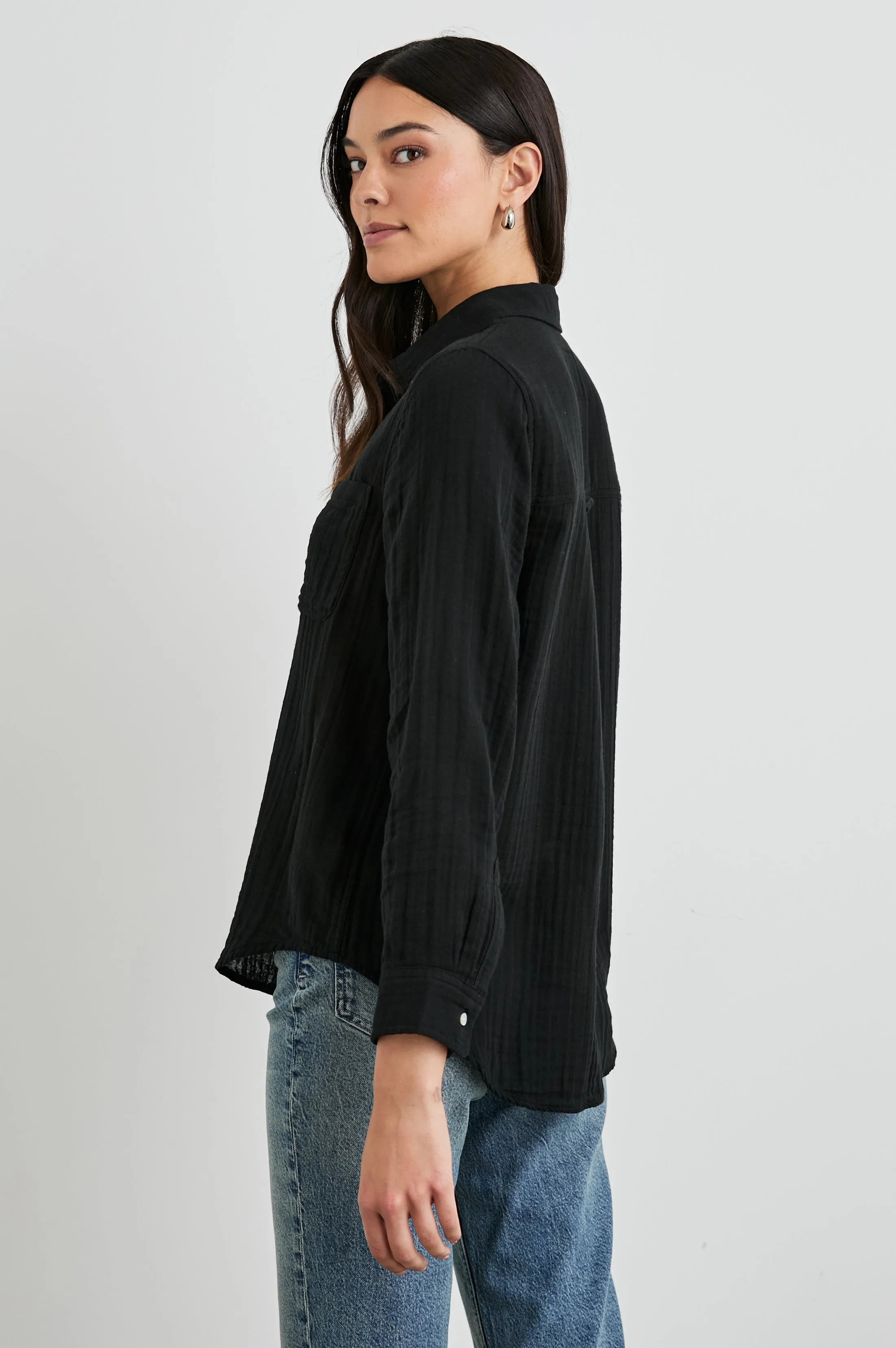 ELLIS SHIRT - BLACK sold by Rails product image thumbnail 5