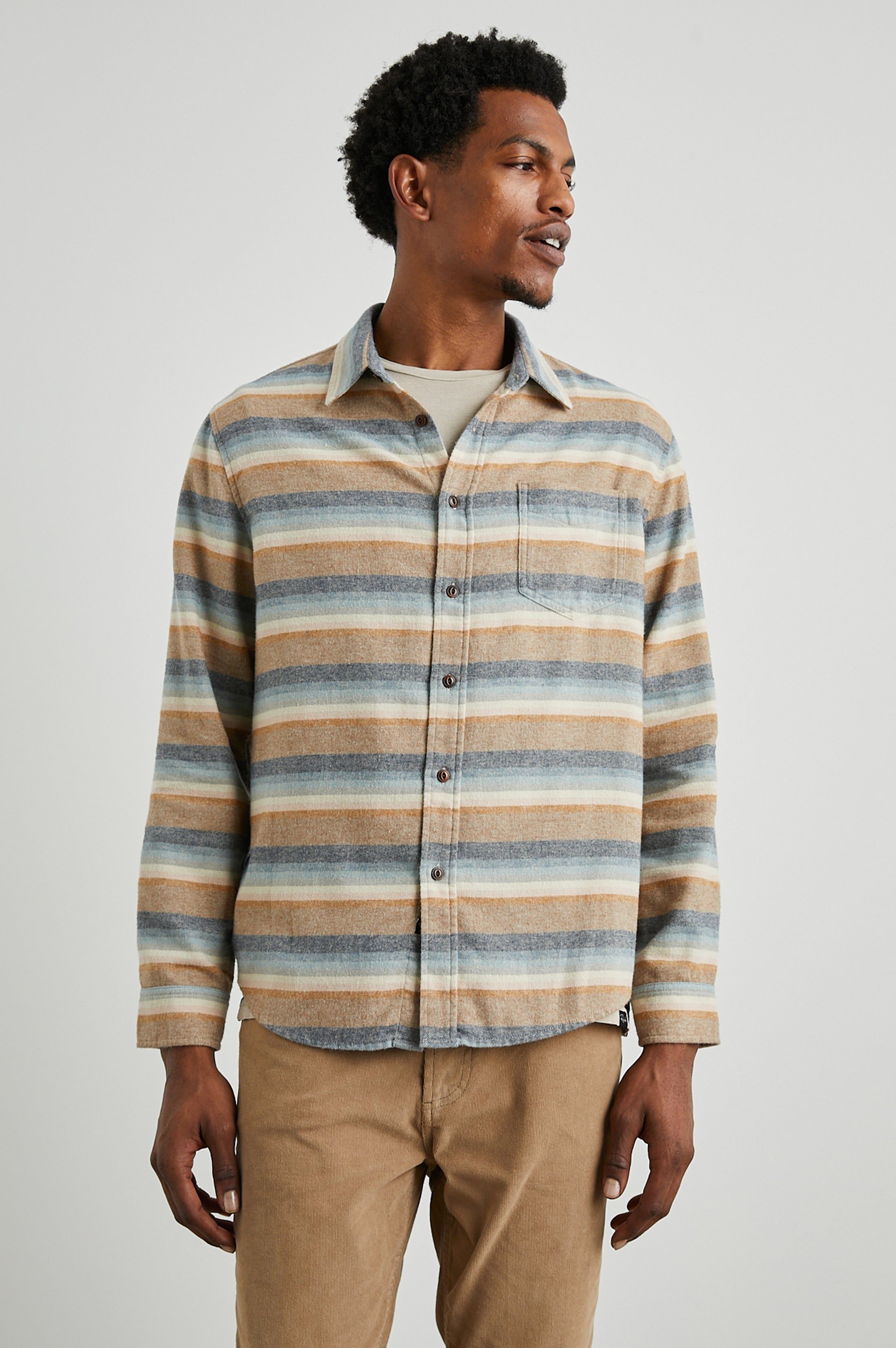 RUNSON SHIRT - SANTA FE STRIPE sold by Rails product image thumbnail 3