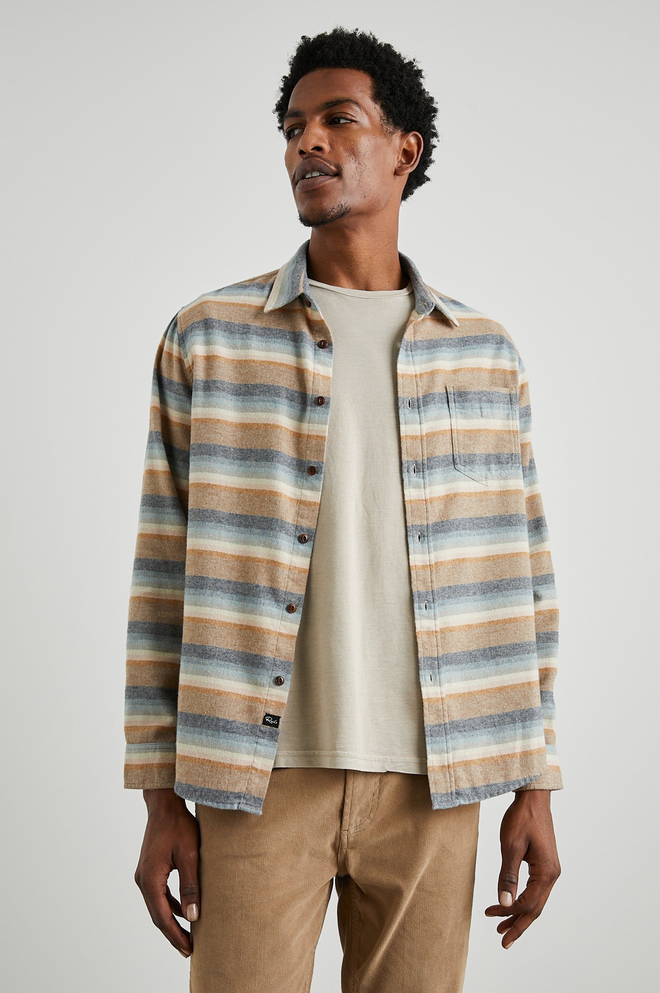 RUNSON SHIRT - SANTA FE STRIPE sold by Rails