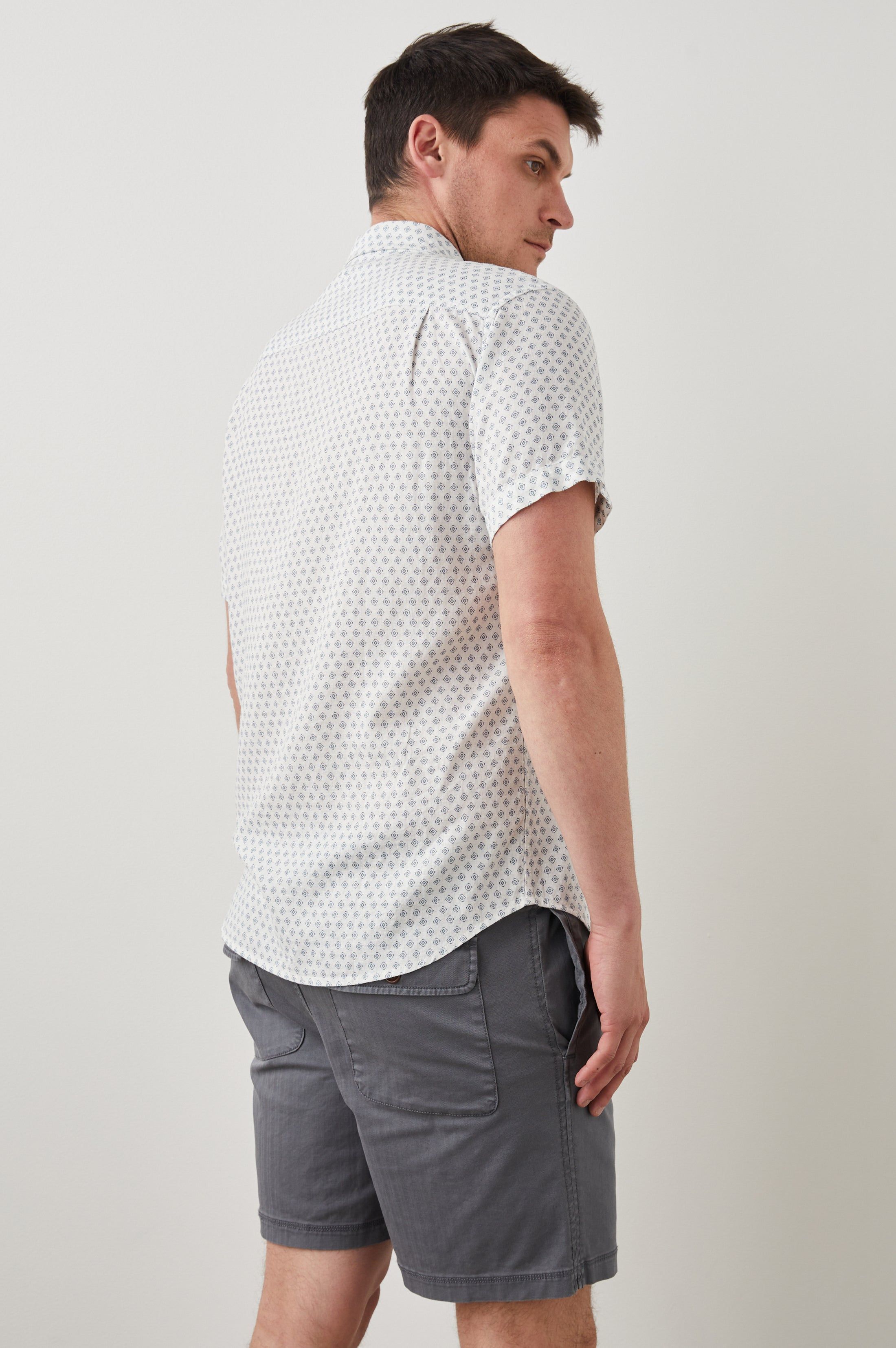 CARSON SHIRT - DIAMOND GEO CREAM sold by Rails product image thumbnail 4