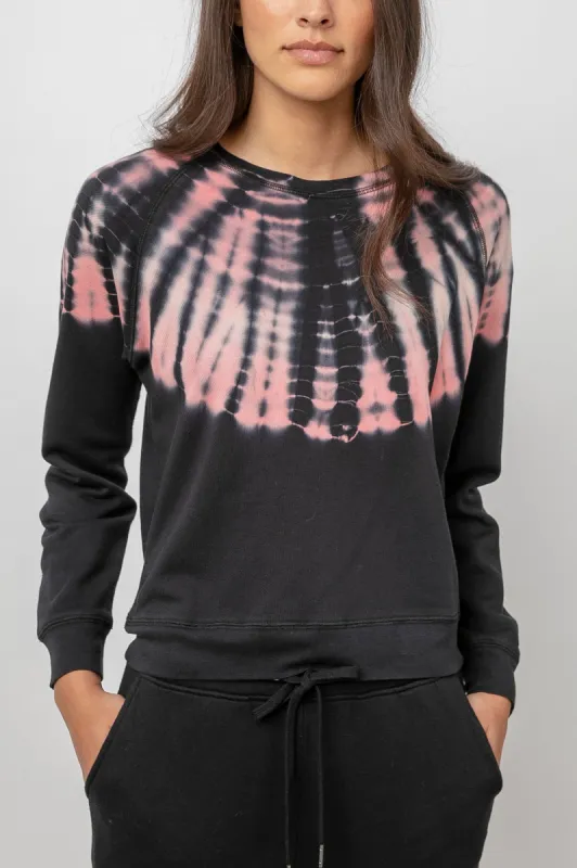 THEO SWEATSHIRT - BLACK PETAL TIE DYE sold by Rails