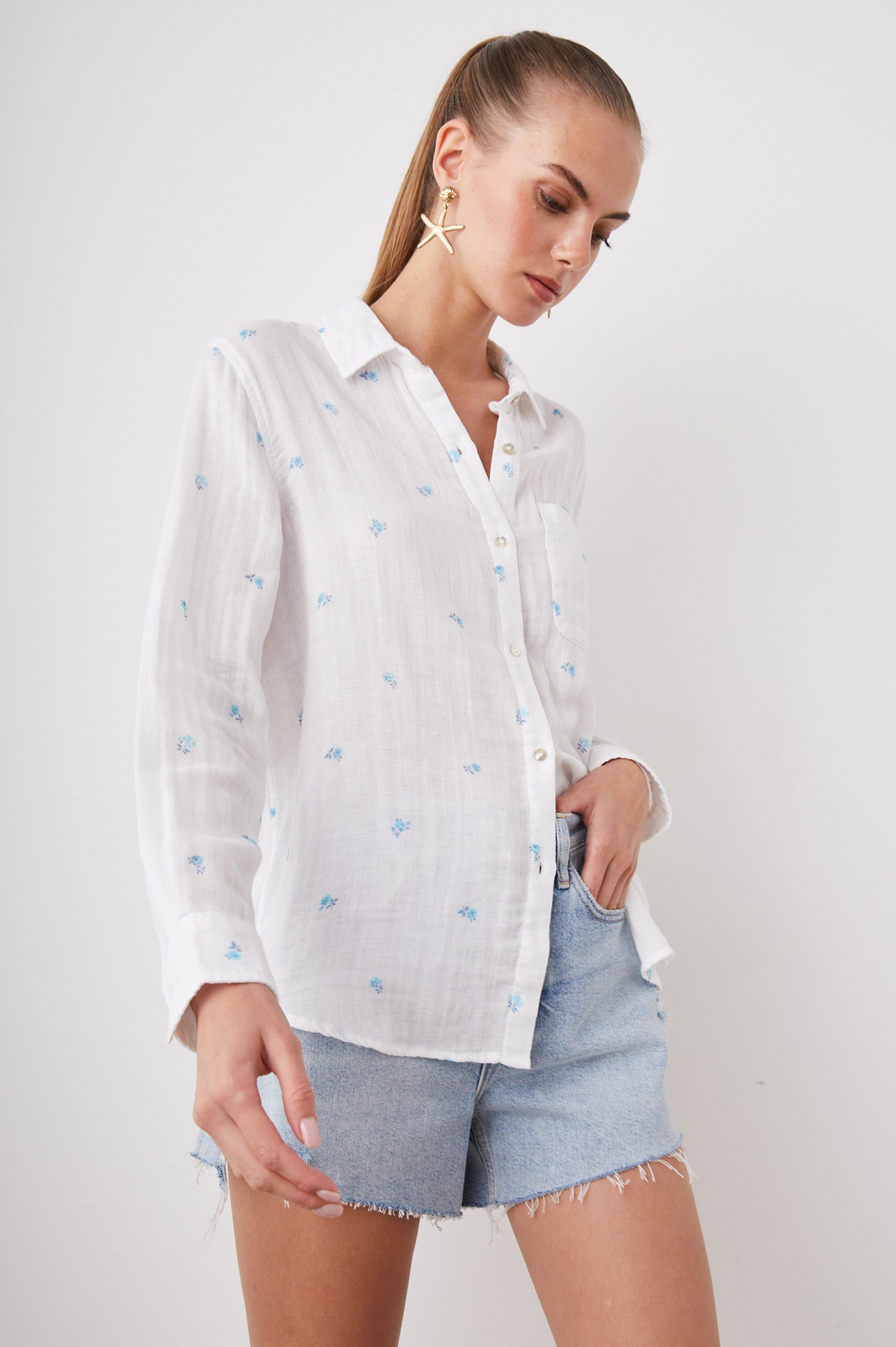 ELLIS SHIRT - BLUE BUDS sold by Rails product image thumbnail 4