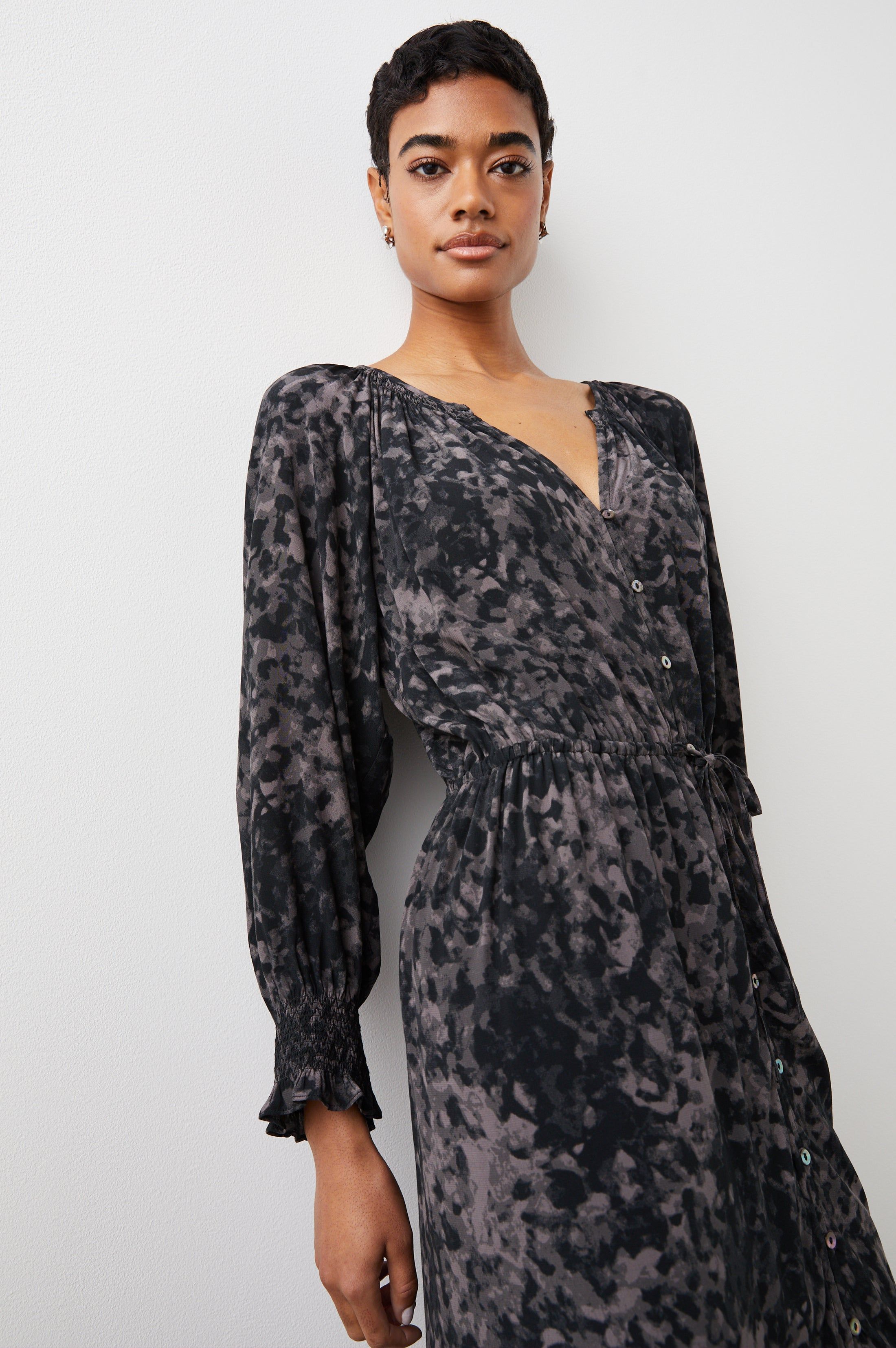 CECE DRESS - CHARCOAL TORTOISE sold by Rails product image thumbnail 4