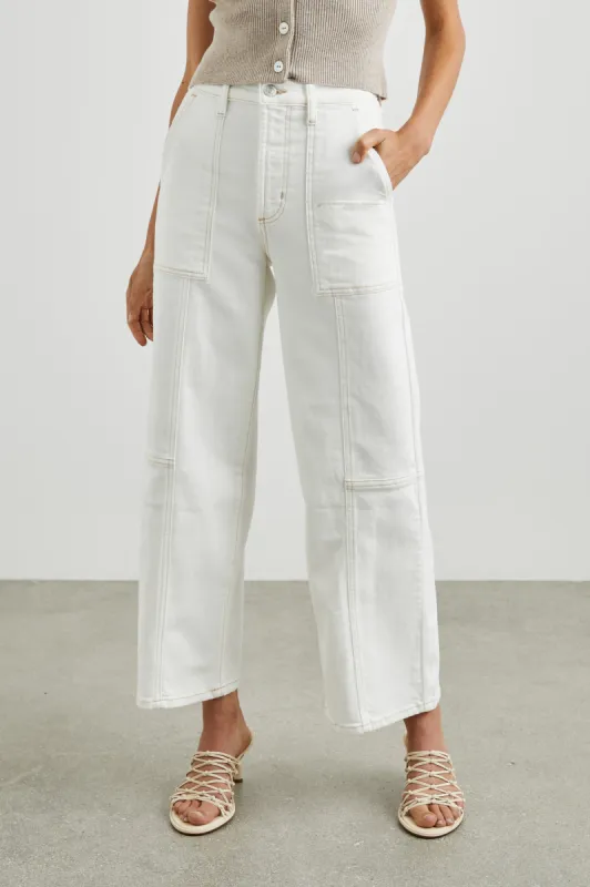 GETTY CROP UTILITY WIDE LEG - VINTAGE ECRU CONTRAST STITCH sold by Rails