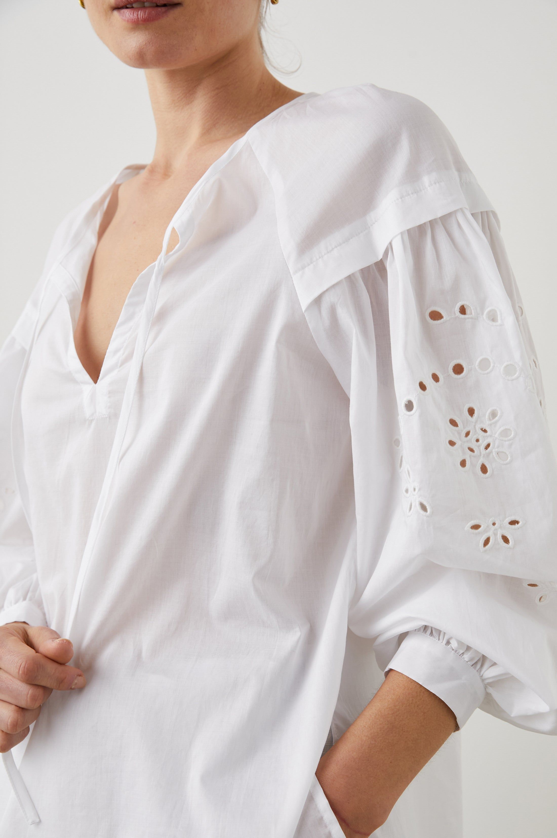DARI TOP - BEACH WHITE EYELET sold by Rails product image thumbnail 2