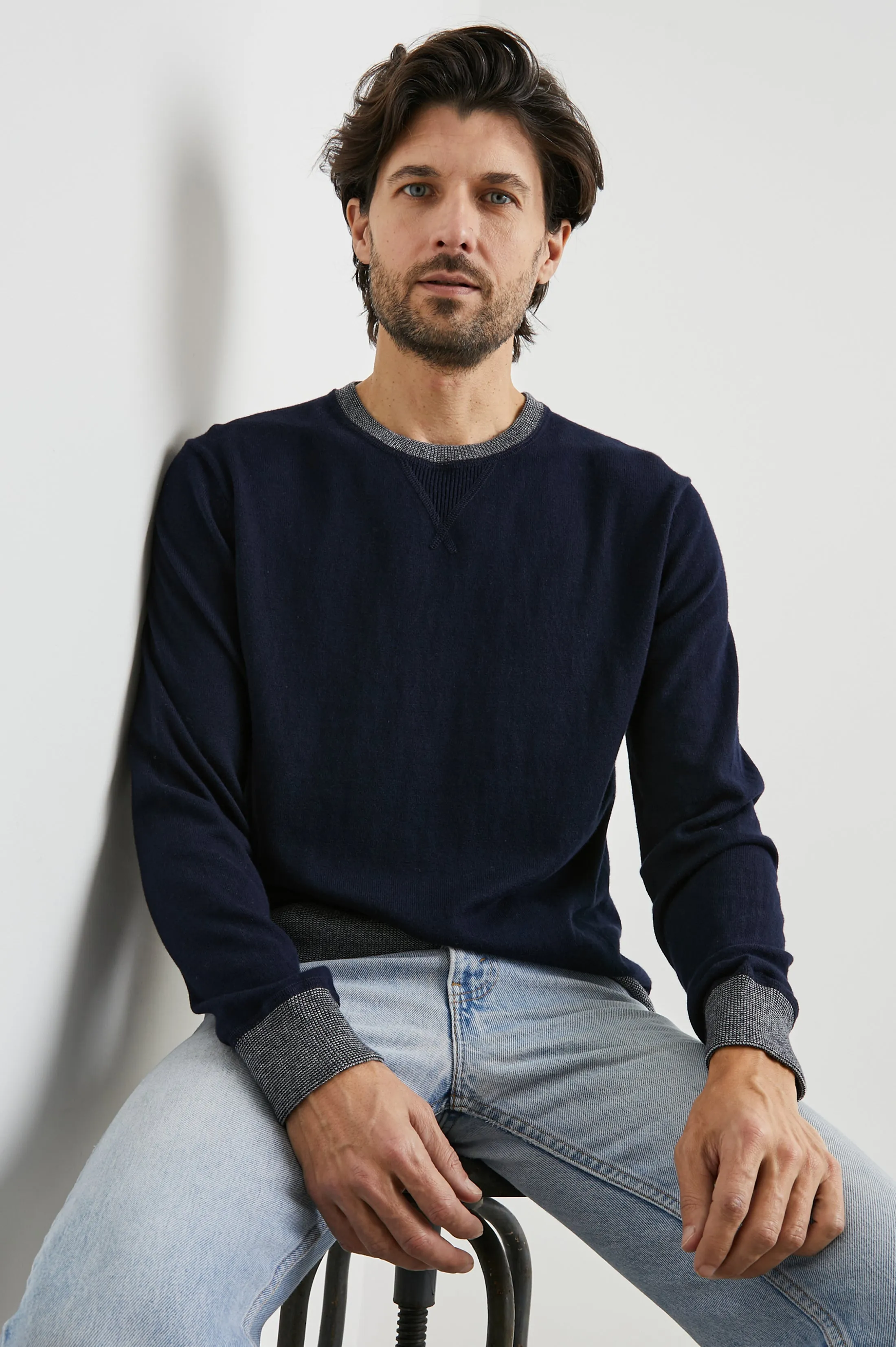 BURNS SWEATER - PERFECT NAVY sold by Rails