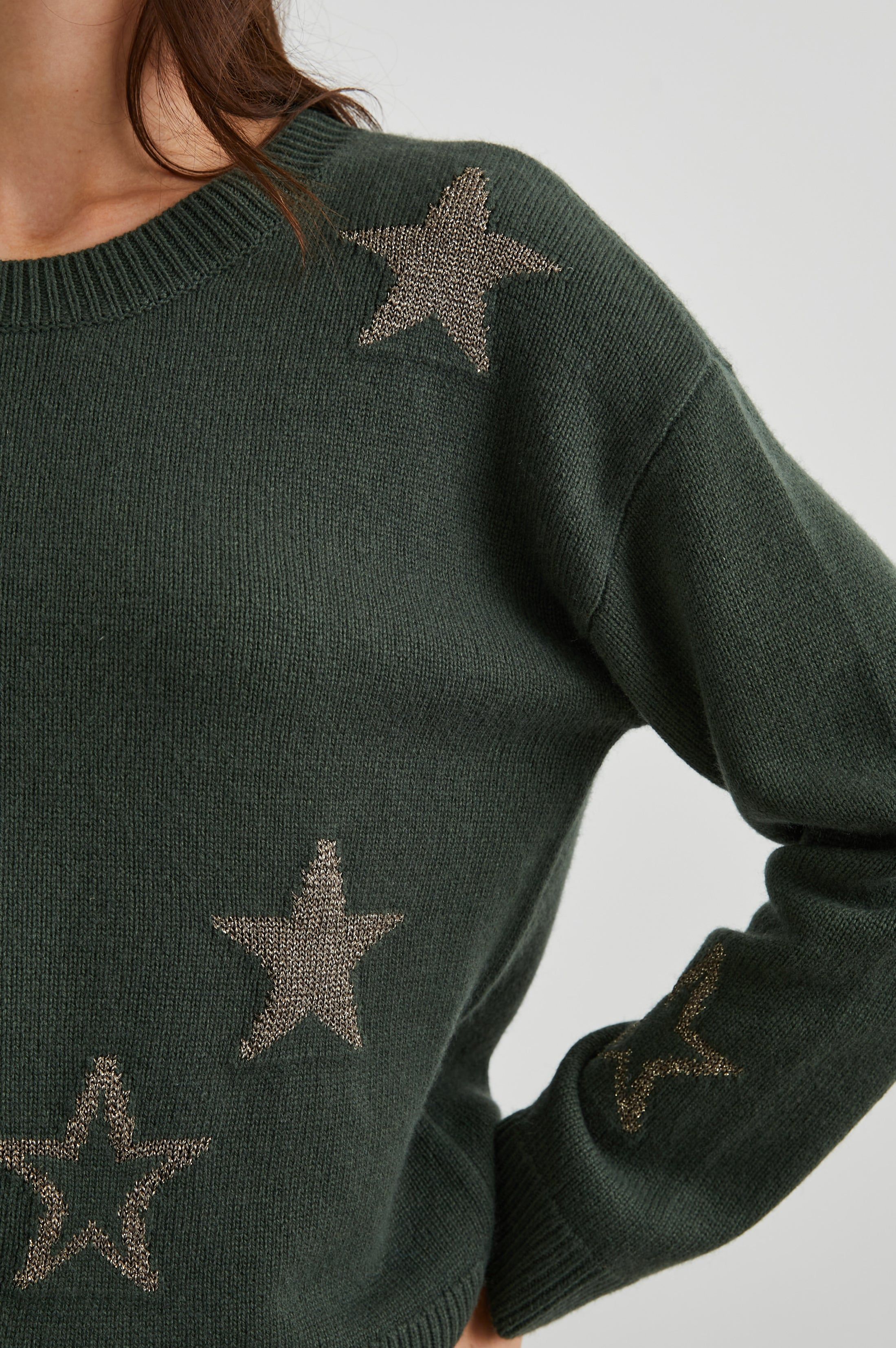 PERCI SWEATER - OLIVE GOLD STARS sold by Rails product image thumbnail 2