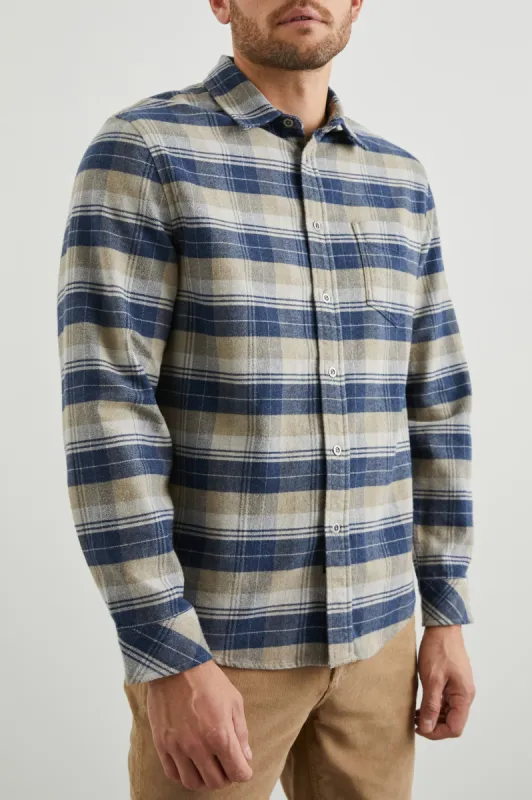 FORREST SHIRT - BARLEY DENIM TAUPE sold by Rails