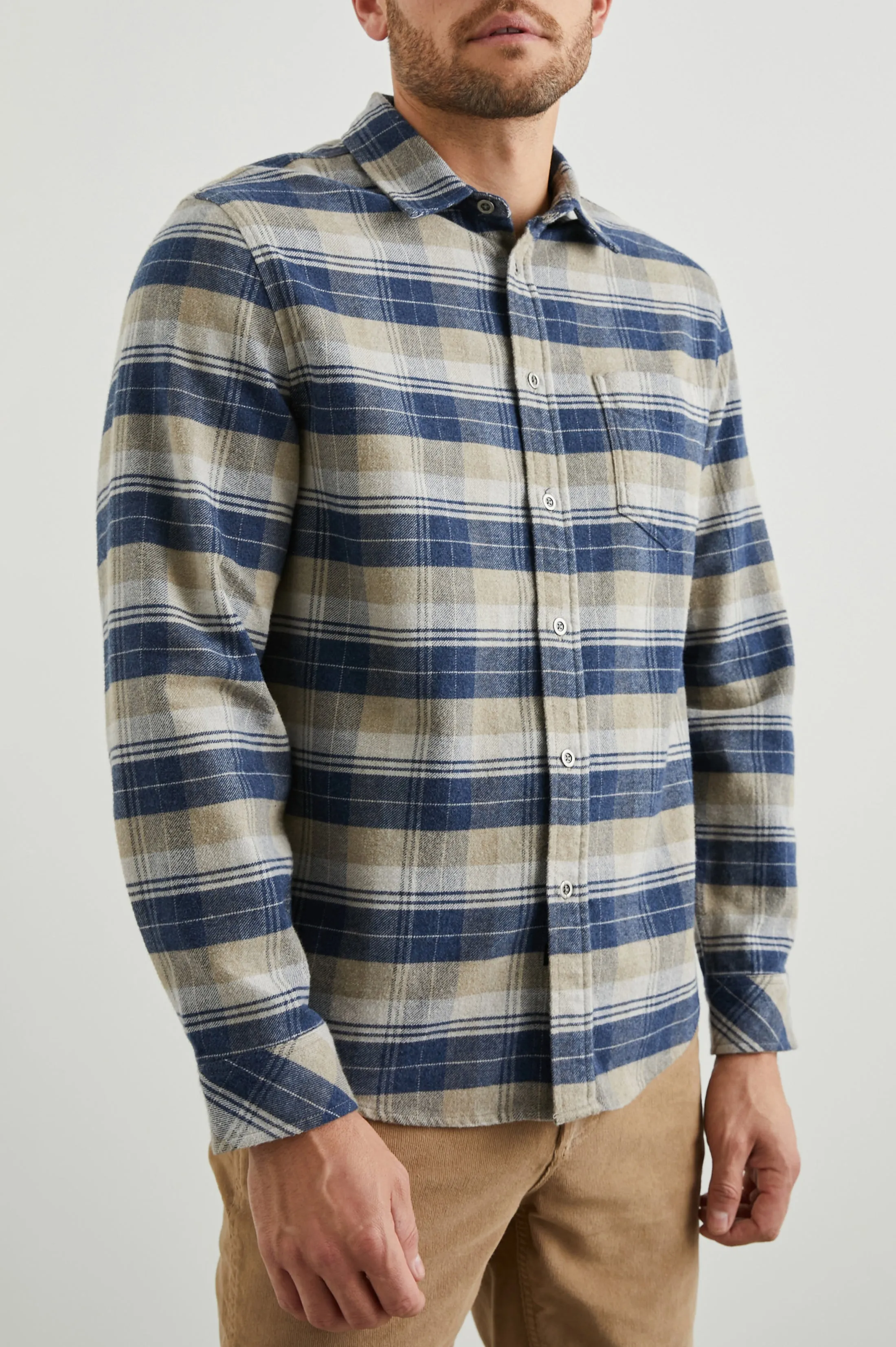 FORREST SHIRT - BARLEY DENIM TAUPE sold by Rails