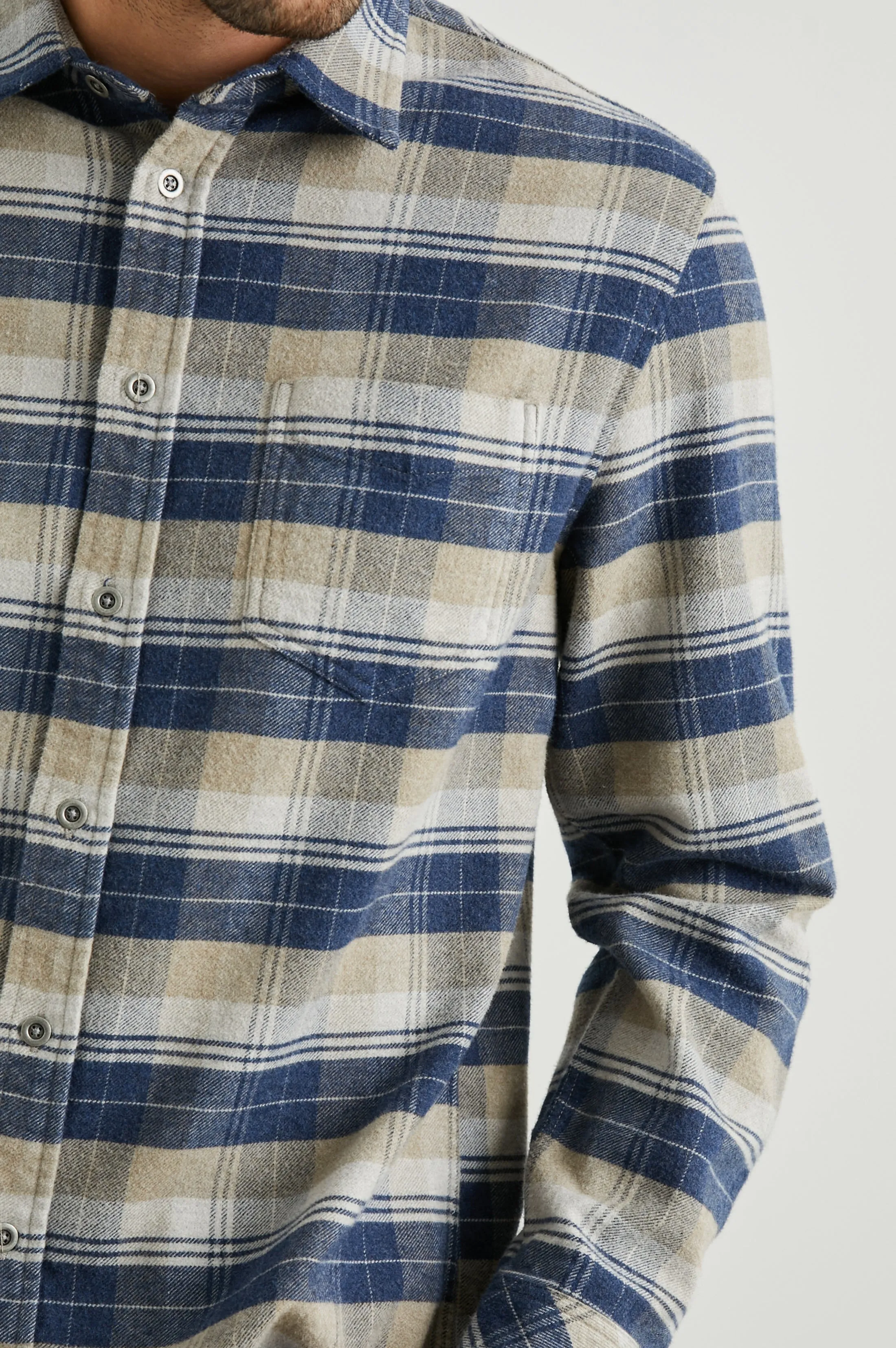FORREST SHIRT - BARLEY DENIM TAUPE sold by Rails product image thumbnail 2