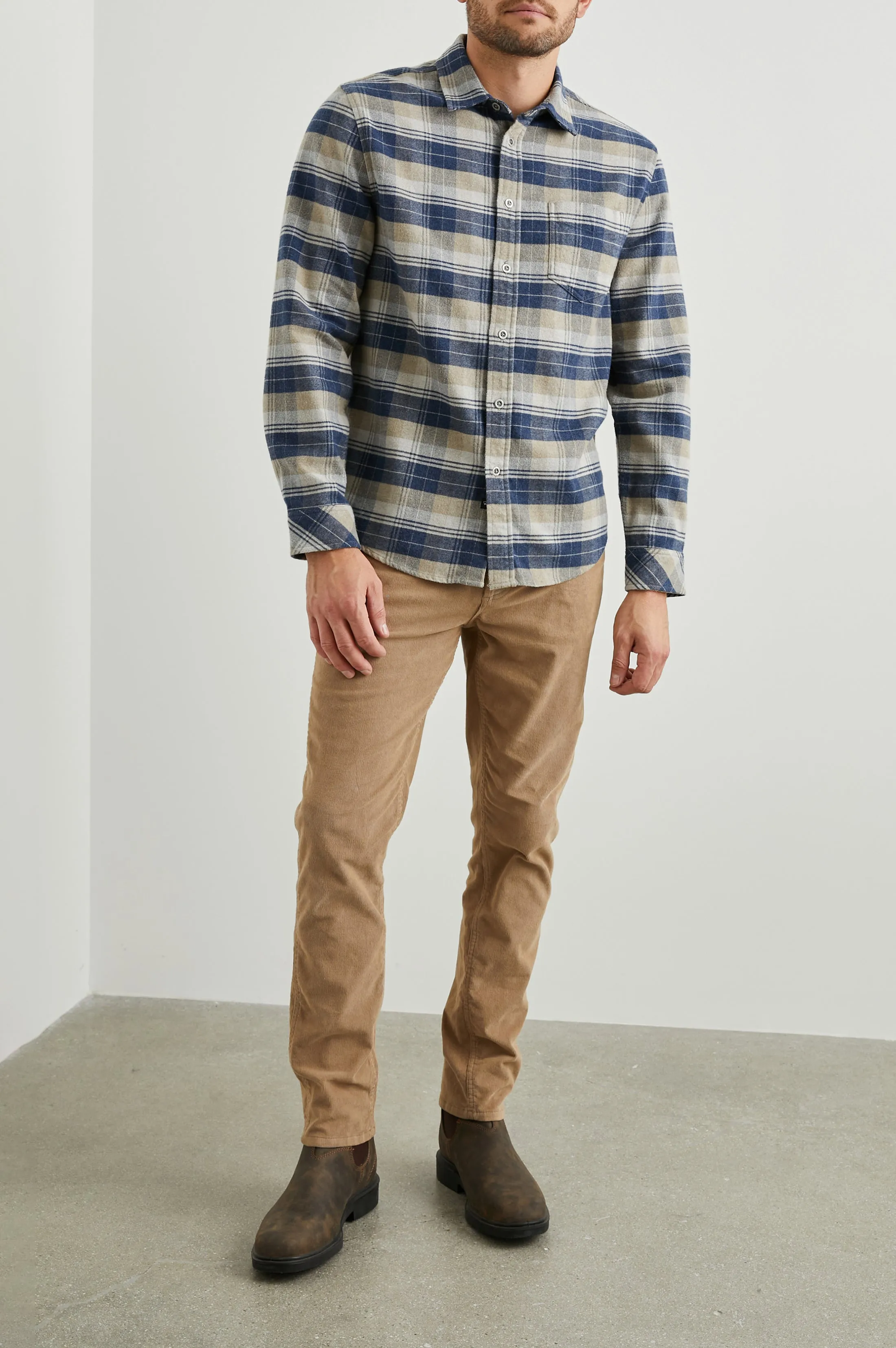 FORREST SHIRT - BARLEY DENIM TAUPE sold by Rails product image thumbnail 3
