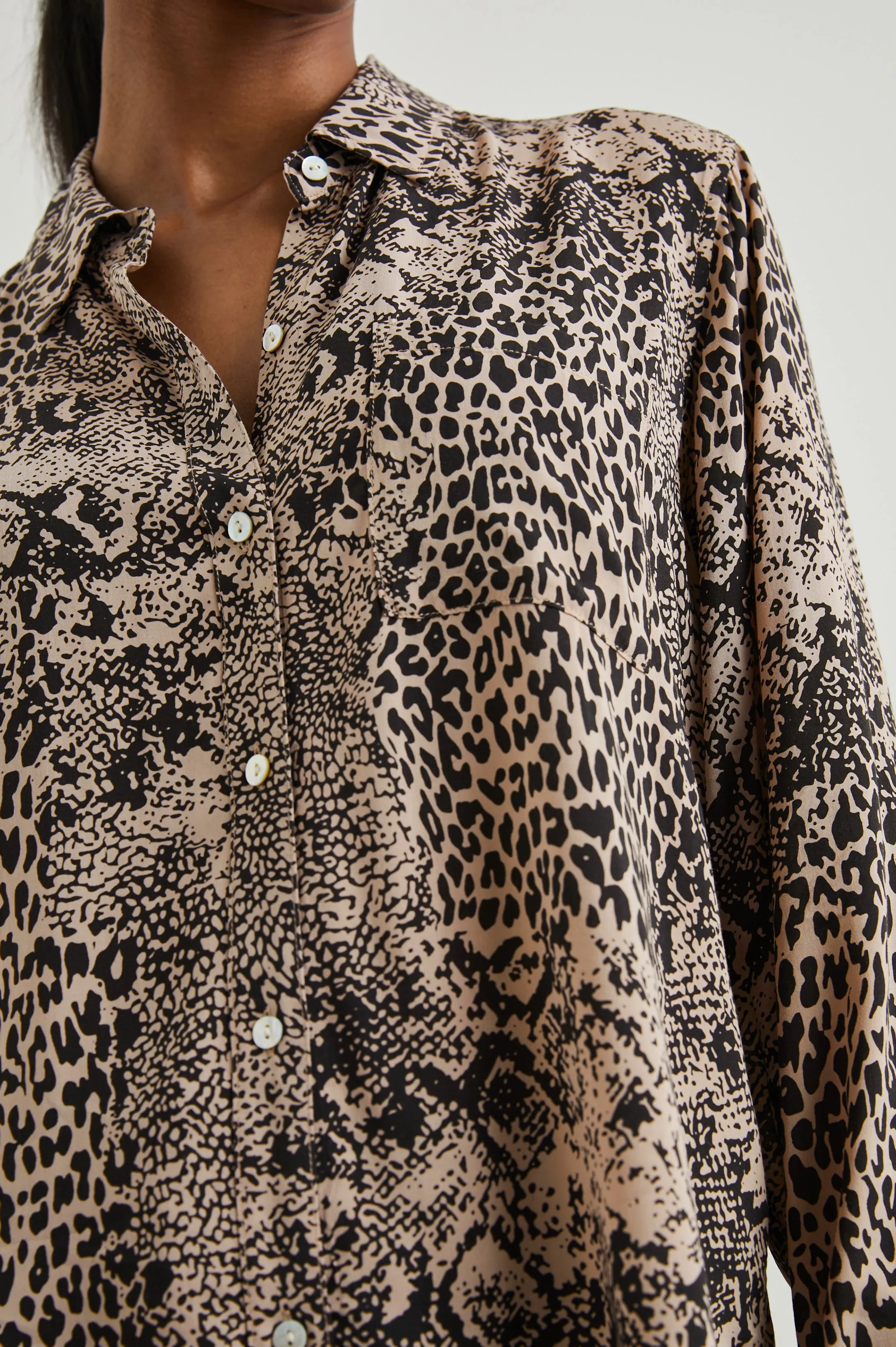 JOSEPHINE SHIRT - TAUPE MIXED ANIMAL sold by Rails product image thumbnail 2