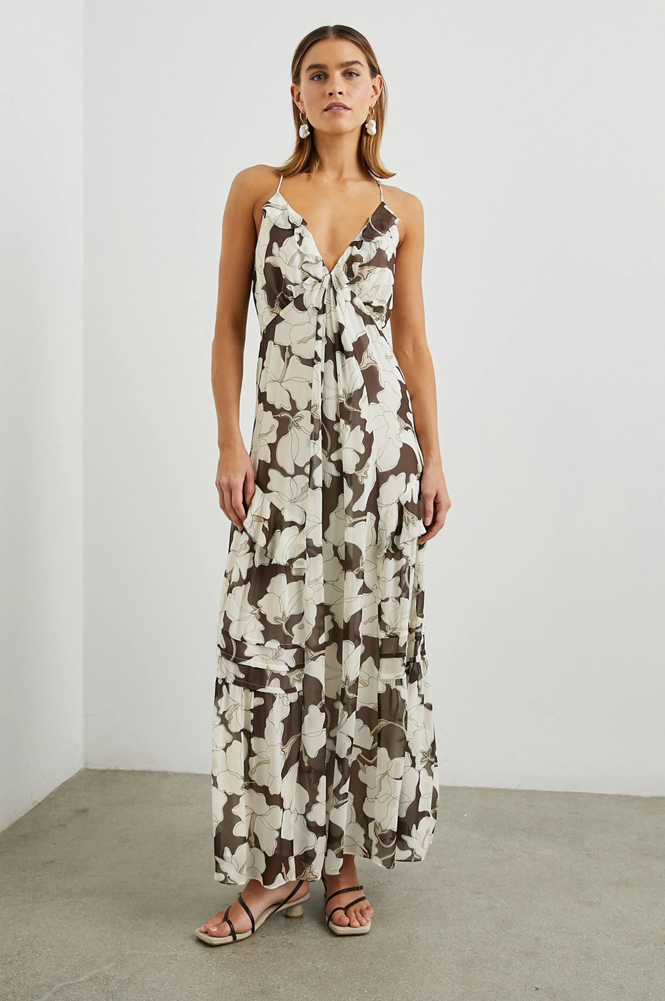 BOA DRESS - MOCHA FLORAL sold by Rails product image thumbnail 3