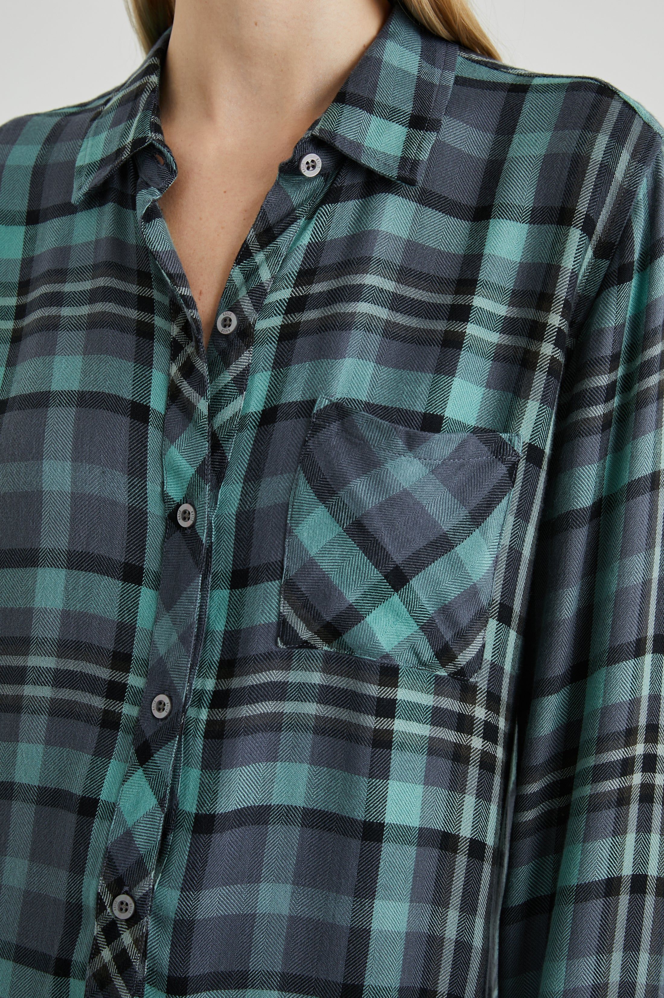 HUNTER SHIRT - SMOKE AGAVE BLACK sold by Rails product image thumbnail 3