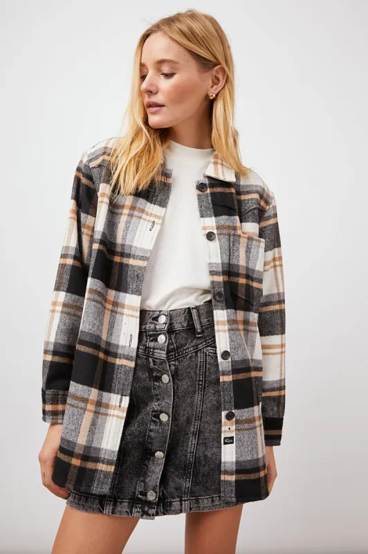 TRIPP SHIRT JACKET - IVORY BLACK CAMEL sold by Rails