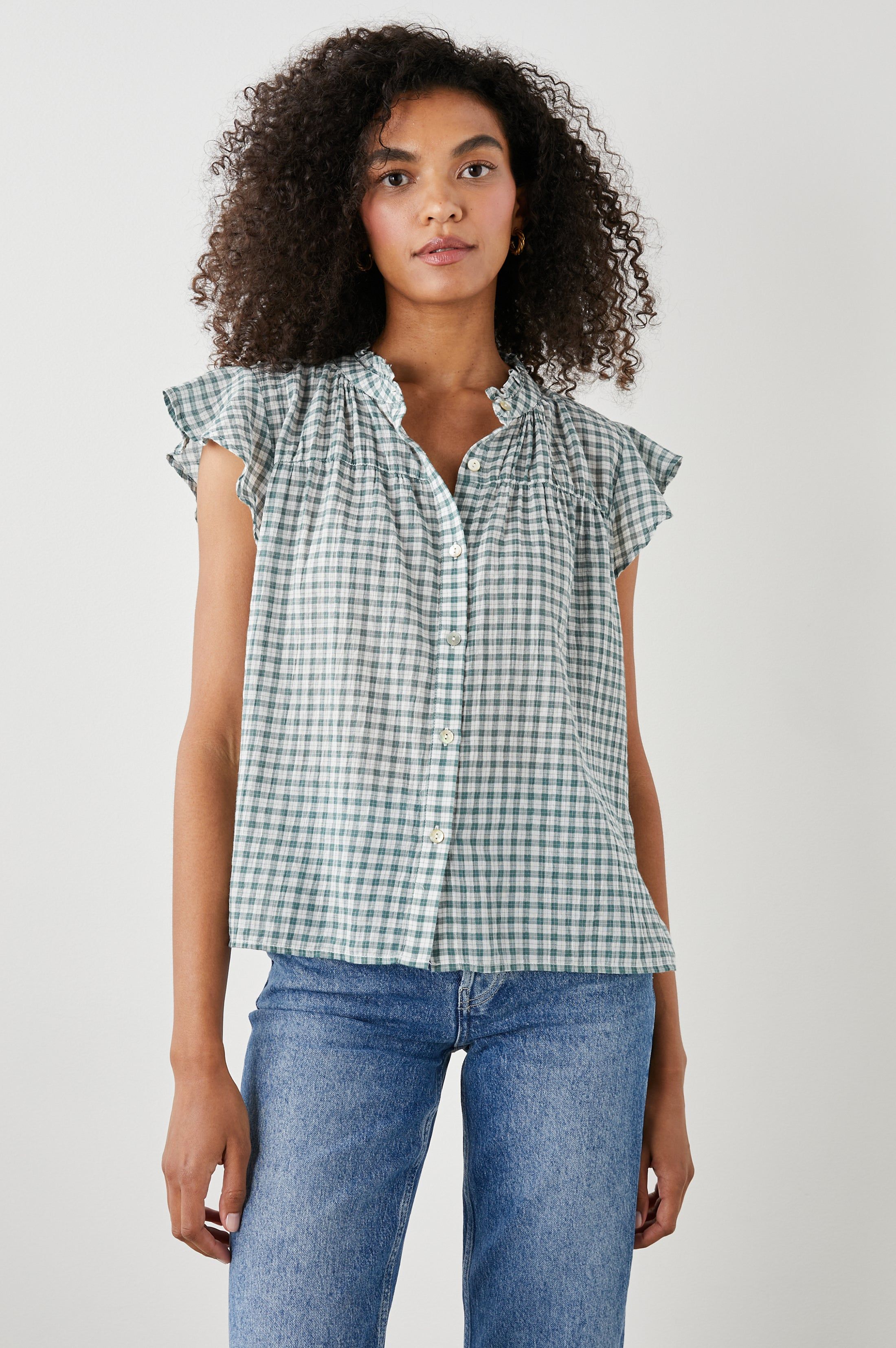 RUTHIE TOP - VERDE ROSE sold by Rails