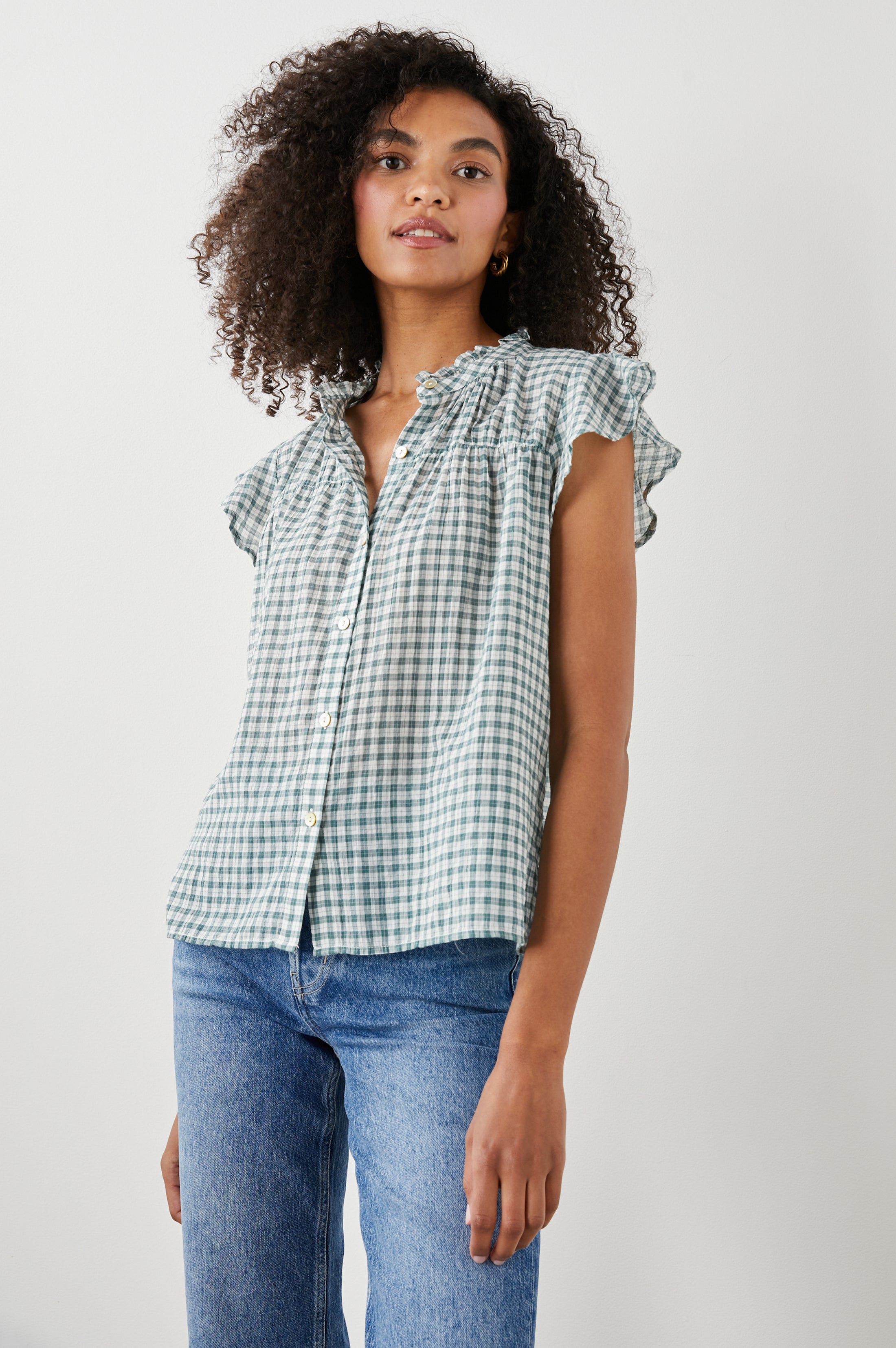 RUTHIE TOP - VERDE ROSE sold by Rails product image thumbnail 4