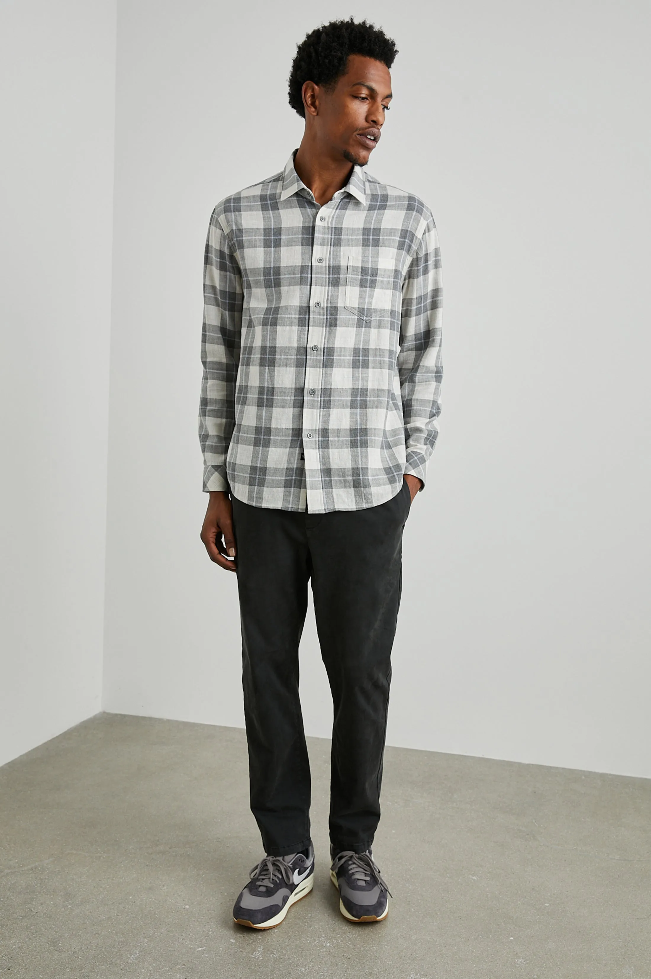 WYATT SHIRT - ANTHROCITE SKY MELANGE sold by Rails product image thumbnail 3