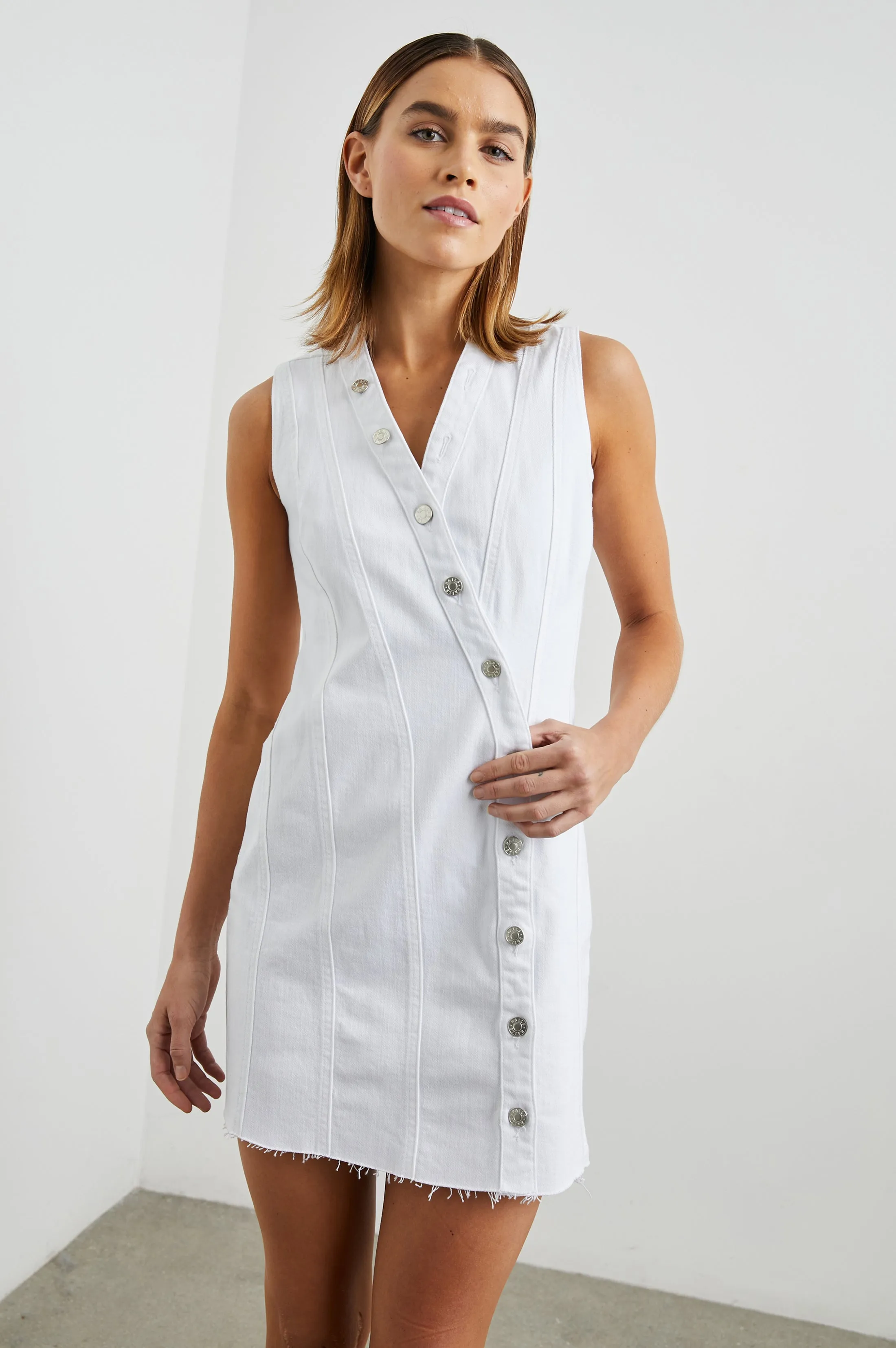STRAND DRESS - SALT WHITE sold by Rails