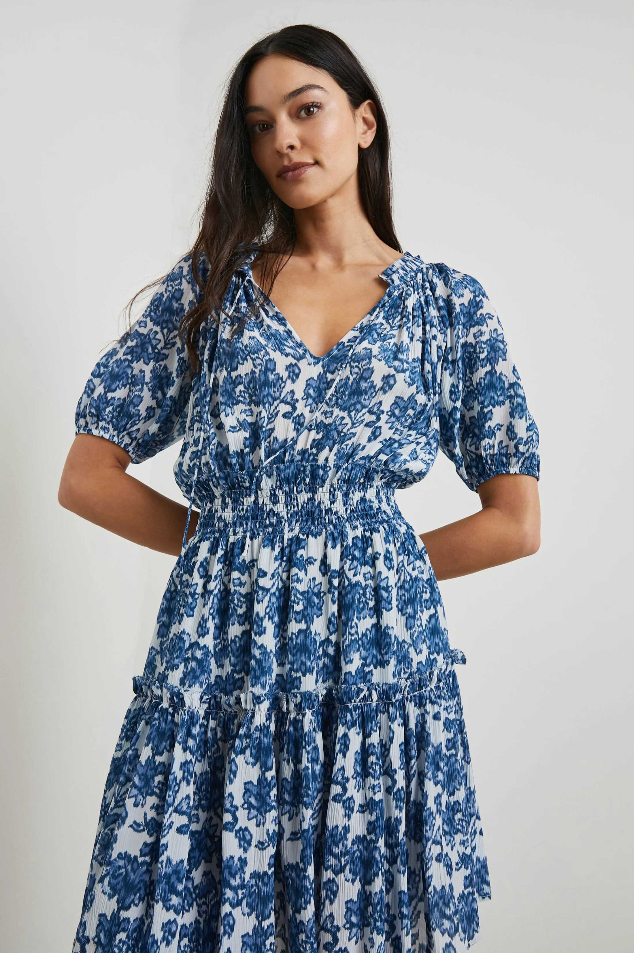 FIORELLA DRESS - CHAMBRAY FLORAL sold by Rails product image thumbnail 4