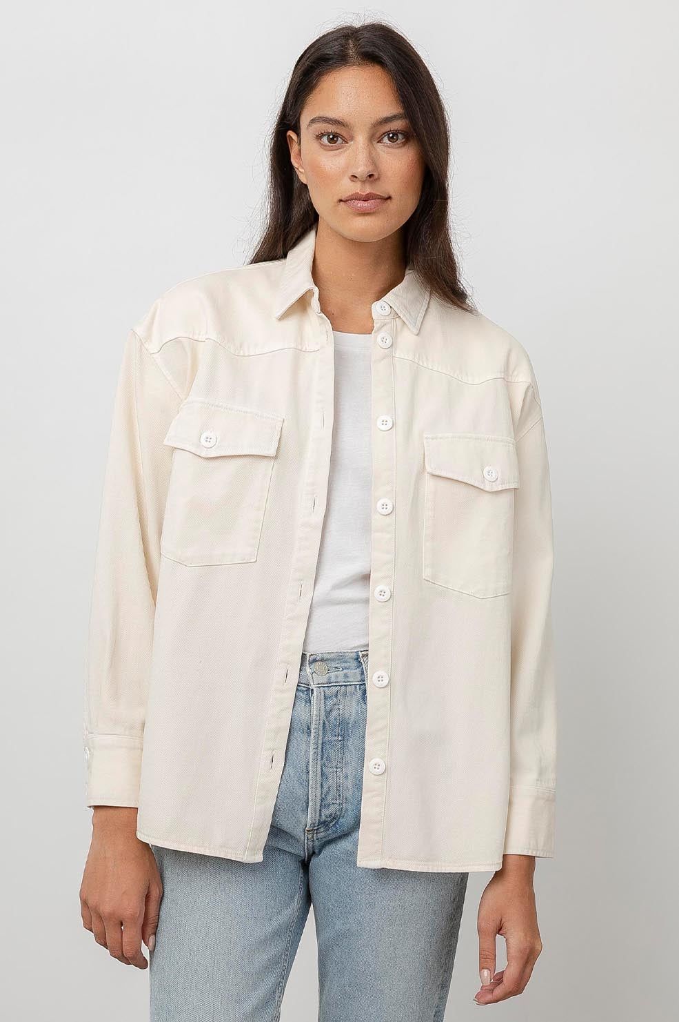 AUGUST SHIRT JACKET - ECRU sold by Rails product image thumbnail 3