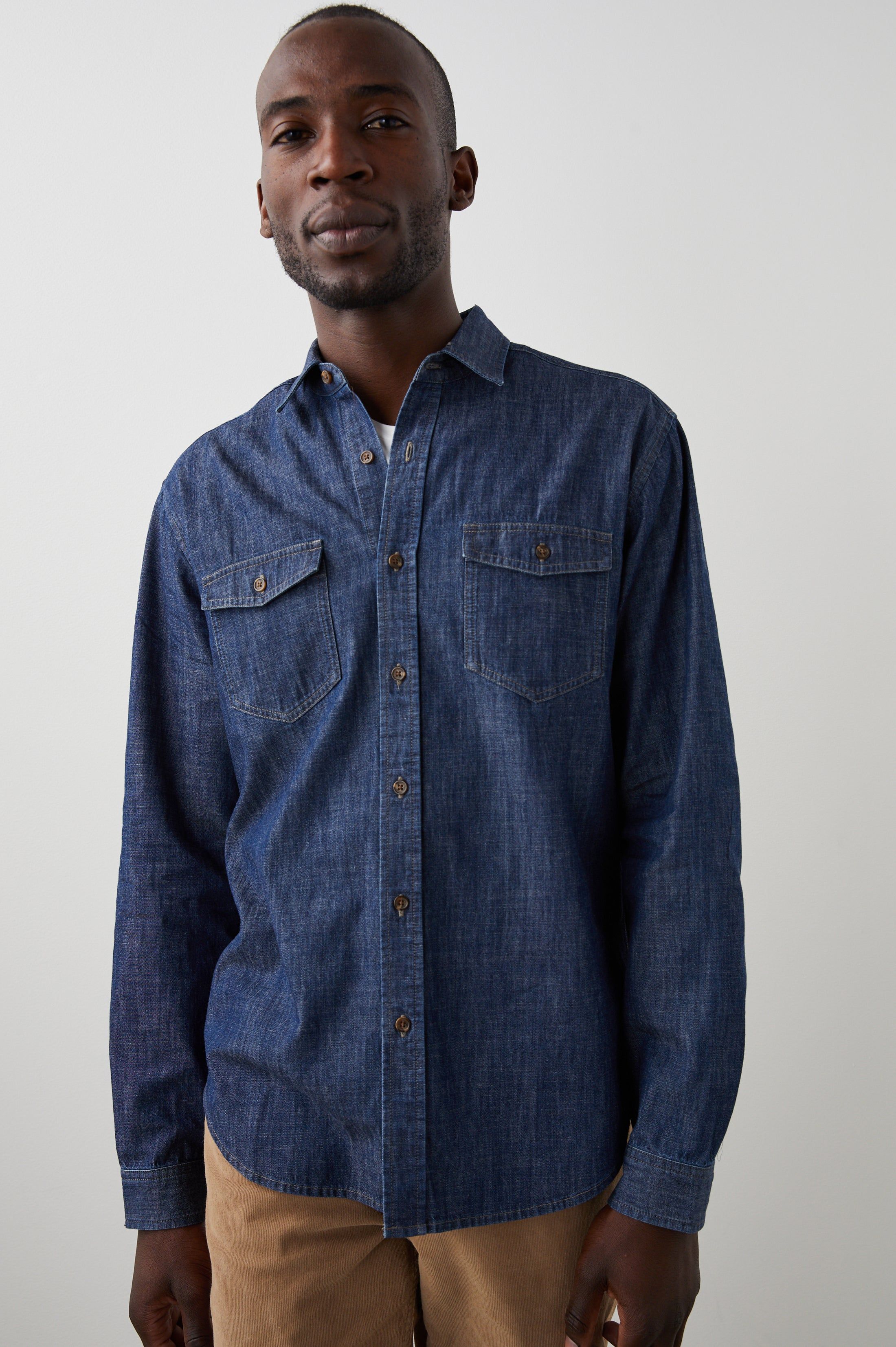 KENJI SHIRT - DARK WASH INDIGO sold by Rails