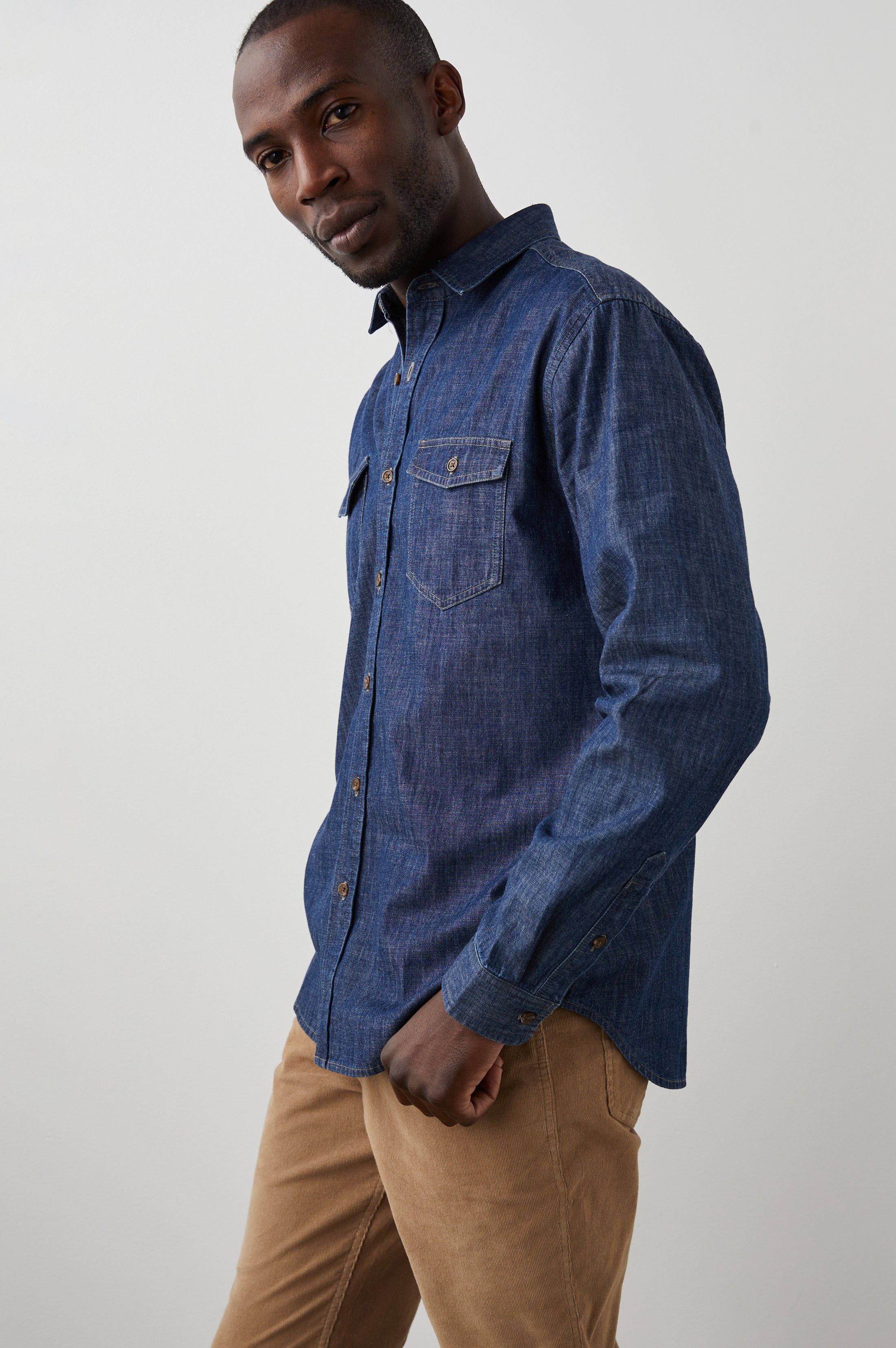 KENJI SHIRT - DARK WASH INDIGO sold by Rails product image thumbnail 3
