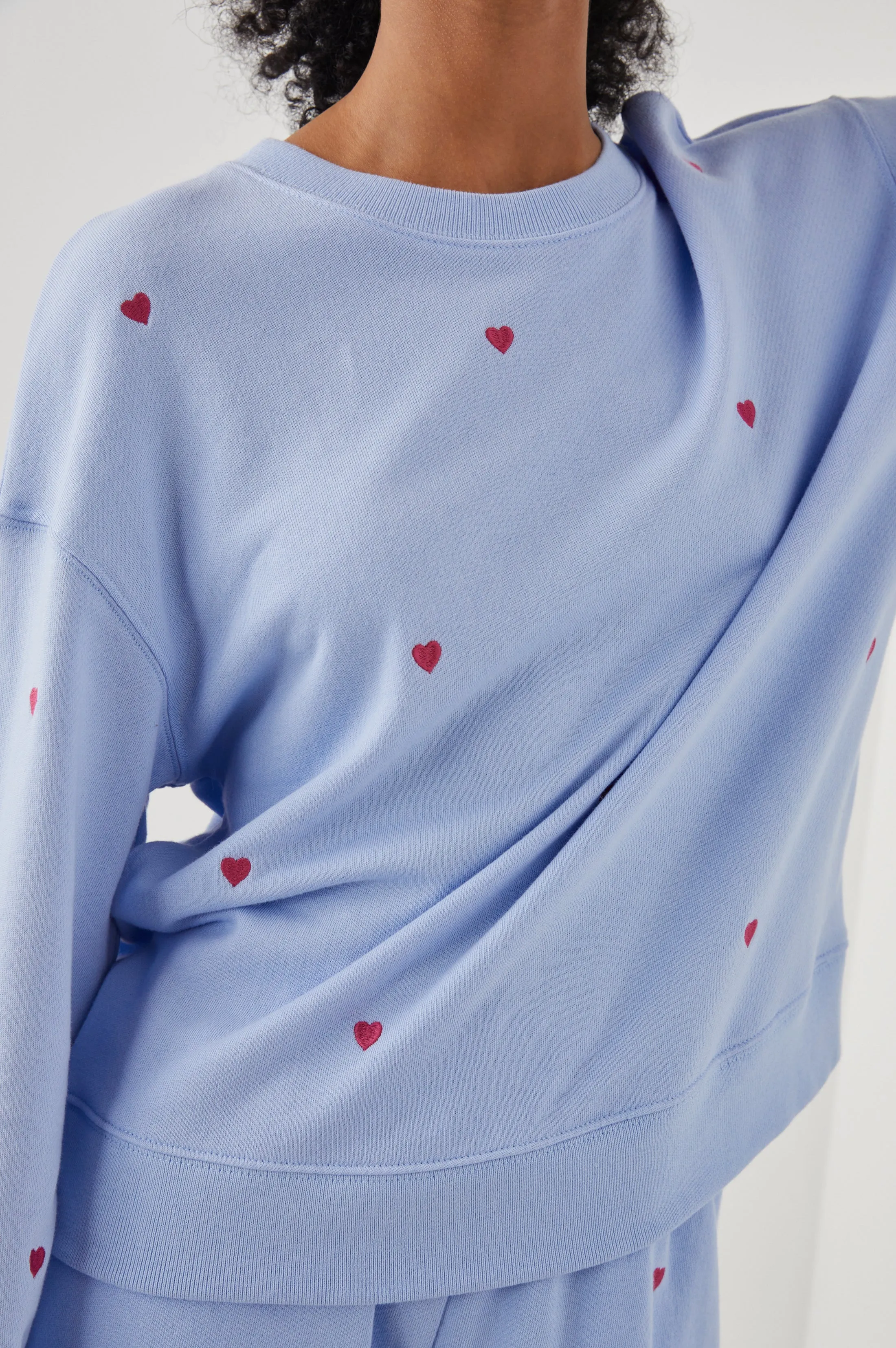 RAMONA SWEATSHIRT - PINK HEART EMBROIDERY sold by Rails product image thumbnail 2