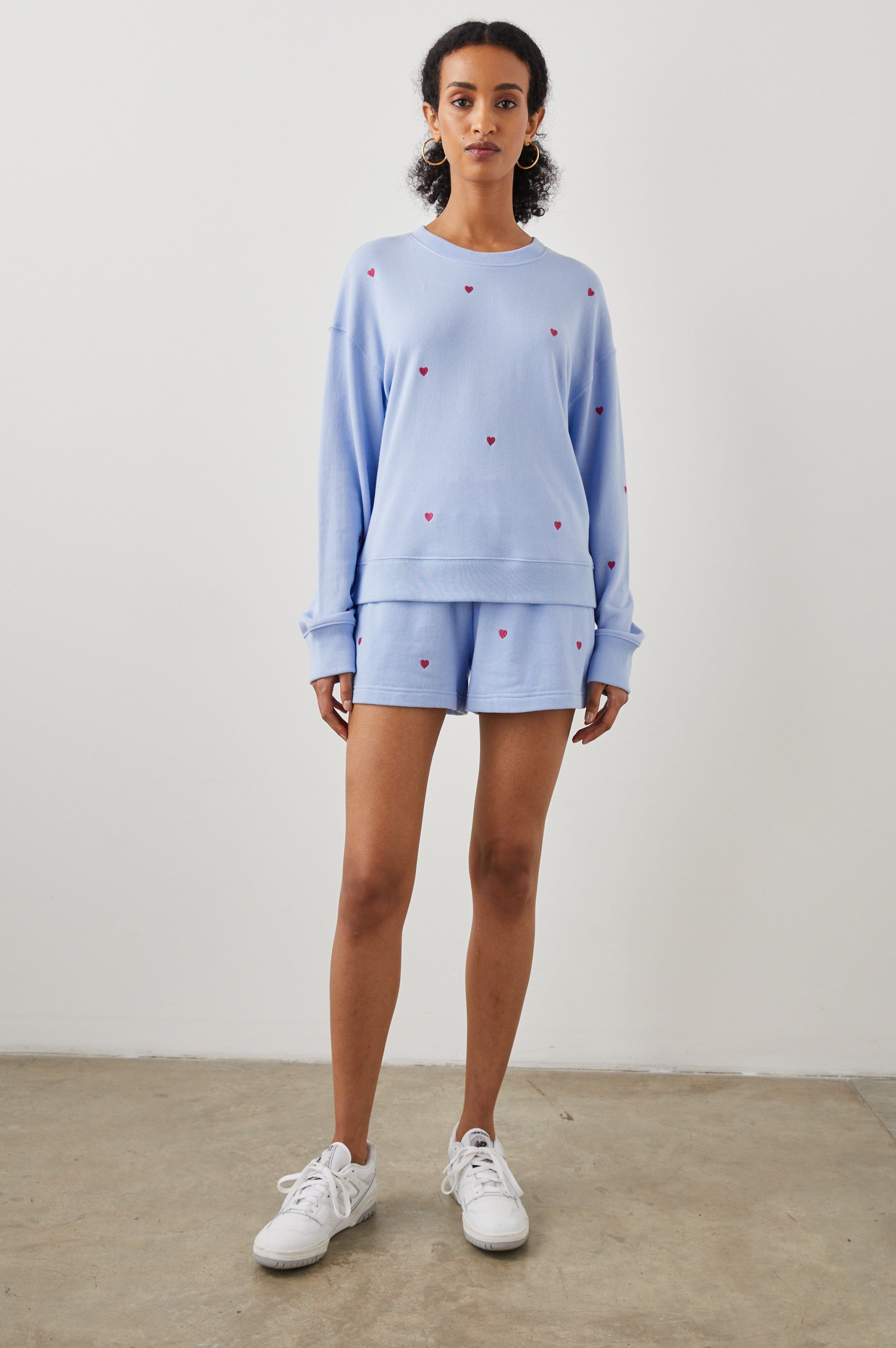 RAMONA SWEATSHIRT - PINK HEART EMBROIDERY sold by Rails product image thumbnail 4