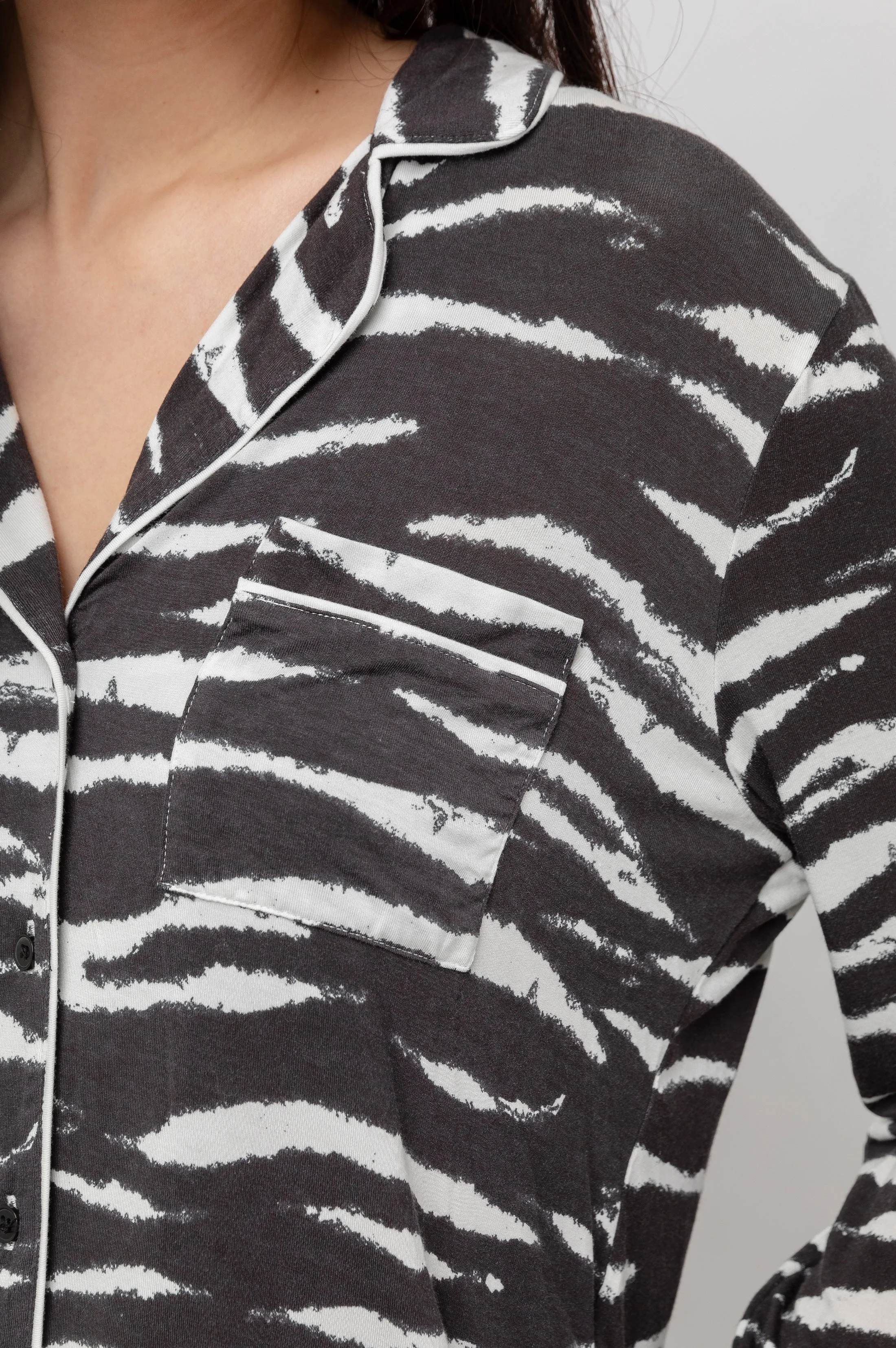 EVA PAJAMA SET - BLACK WATERCOLOR TIGER sold by Rails product image thumbnail 2