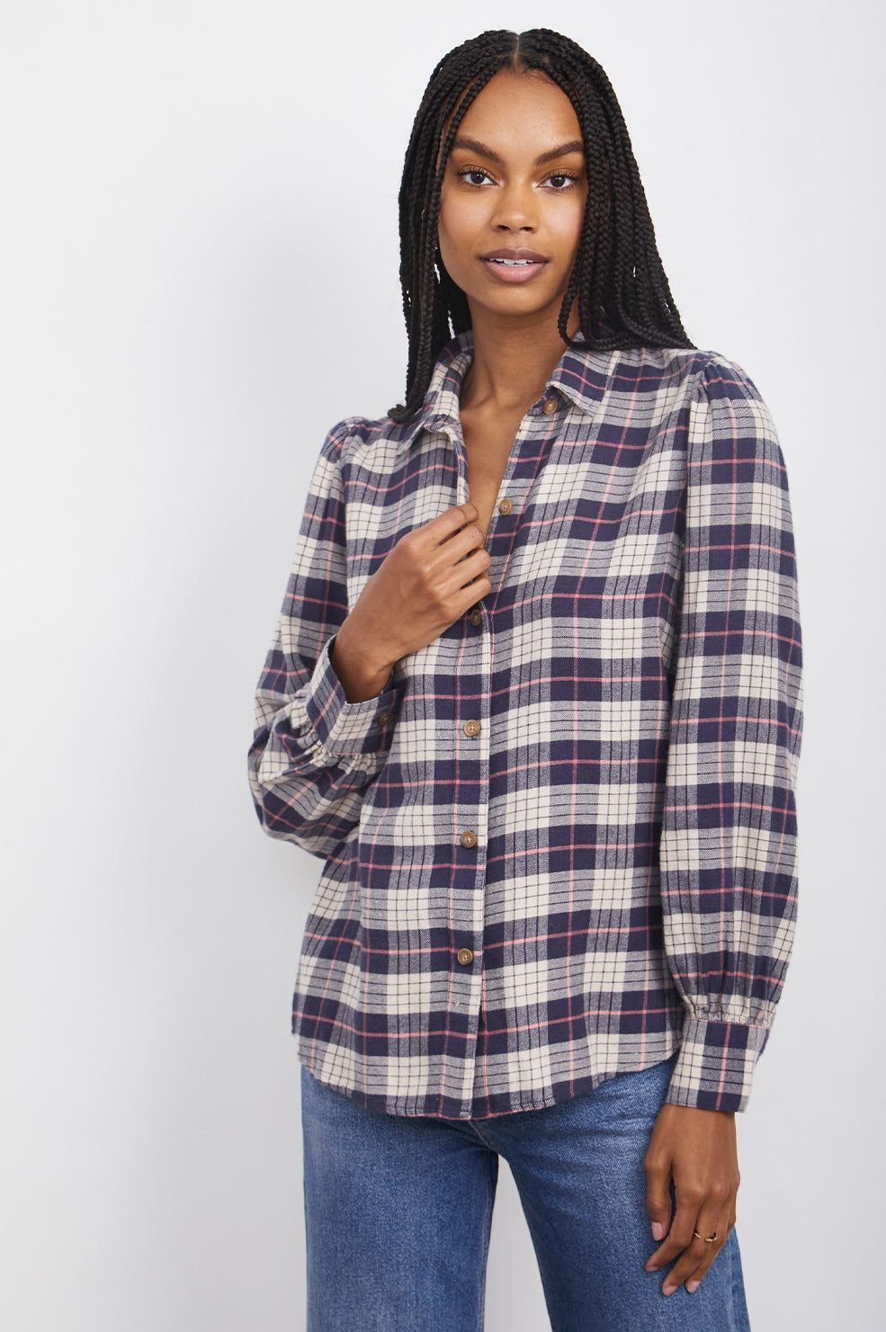 ANGELICA SHIRT - ALMOND PINK NAVY sold by Rails