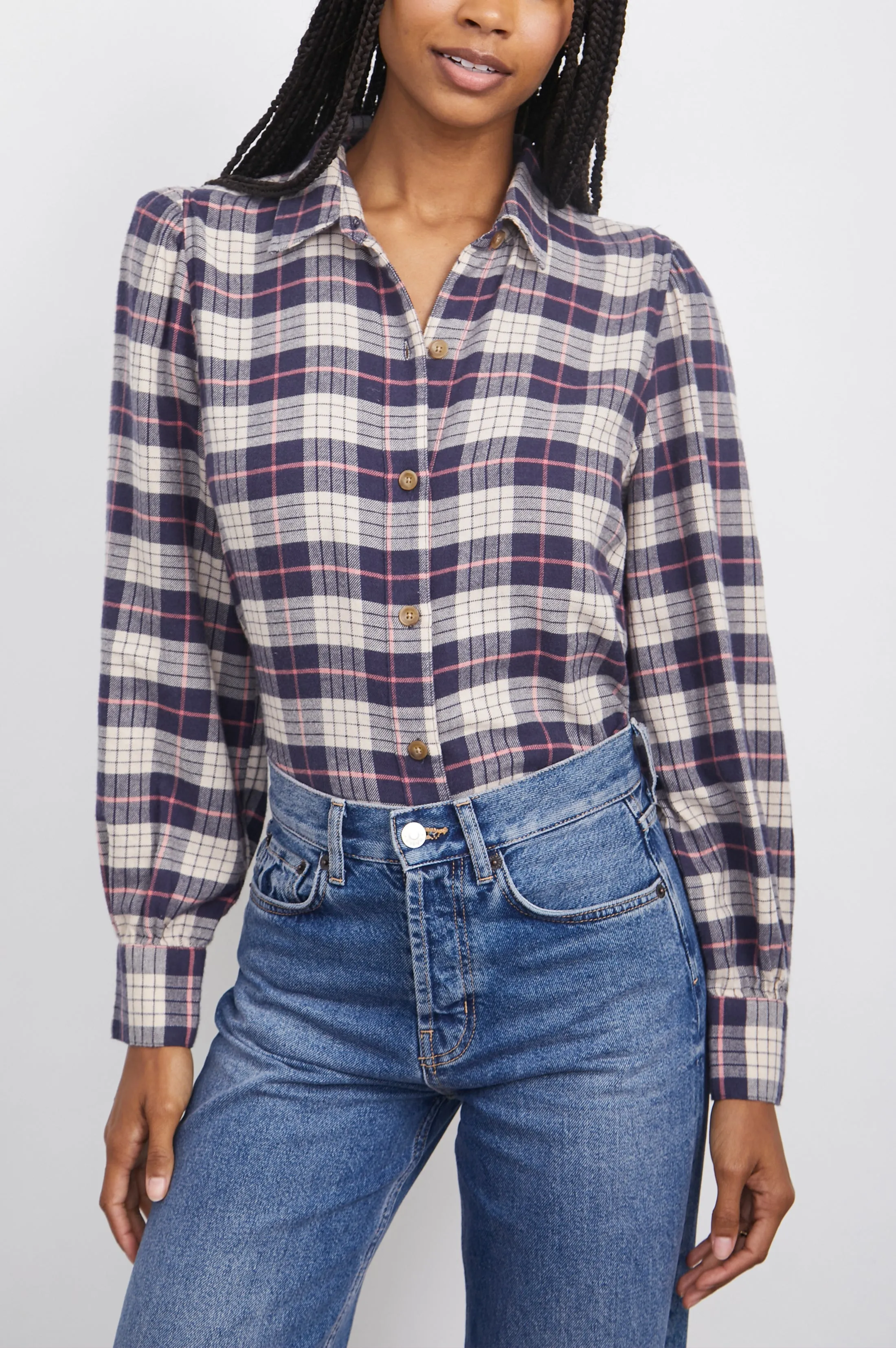 ANGELICA SHIRT - ALMOND PINK NAVY sold by Rails product image thumbnail 3