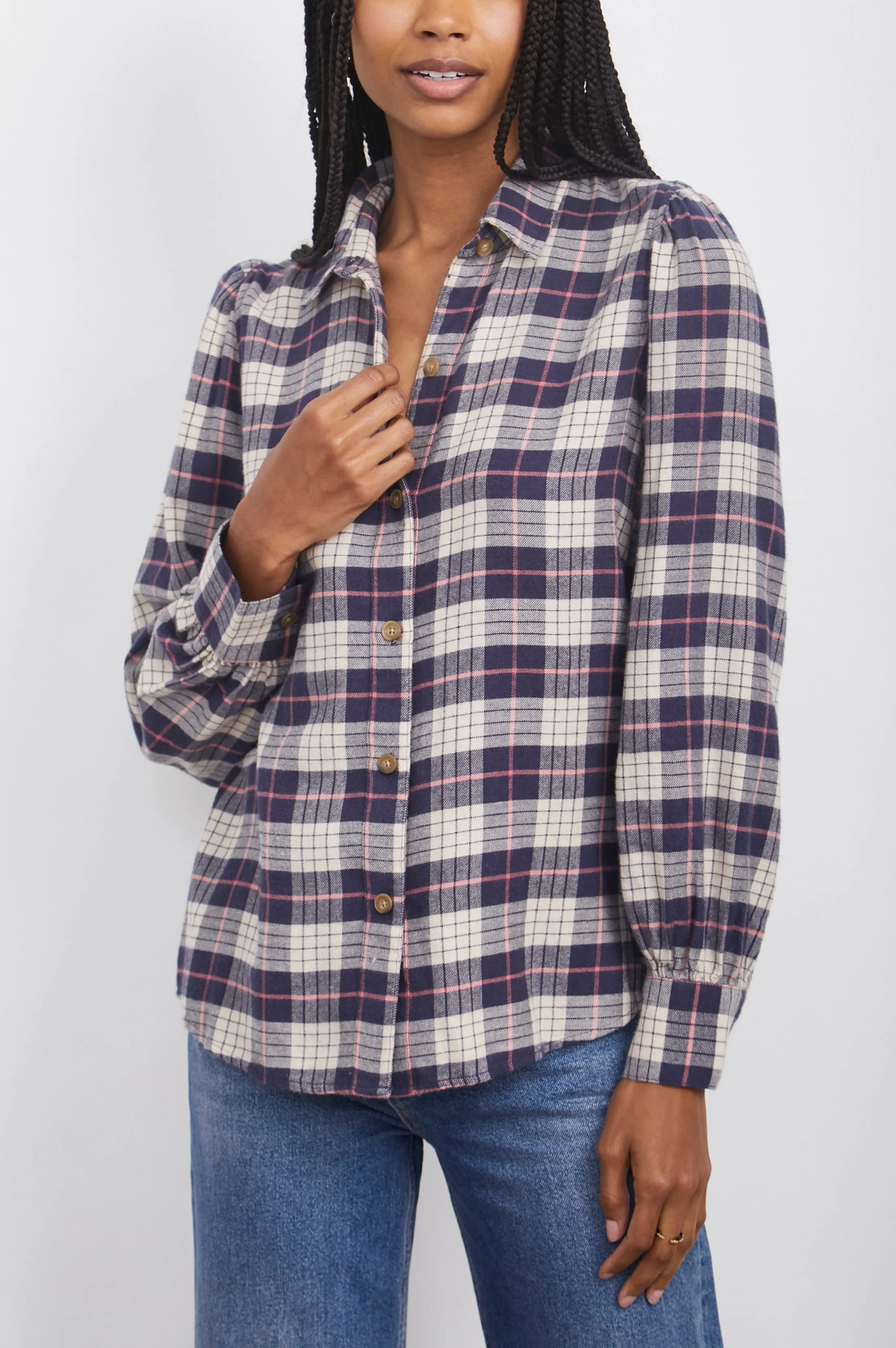 ANGELICA SHIRT - ALMOND PINK NAVY sold by Rails
