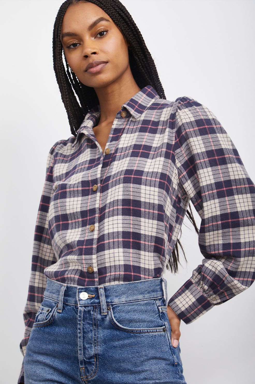 ANGELICA SHIRT - ALMOND PINK NAVY sold by Rails product image thumbnail 3