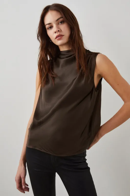 KALEEN TOP - DARK MOSS sold by Rails