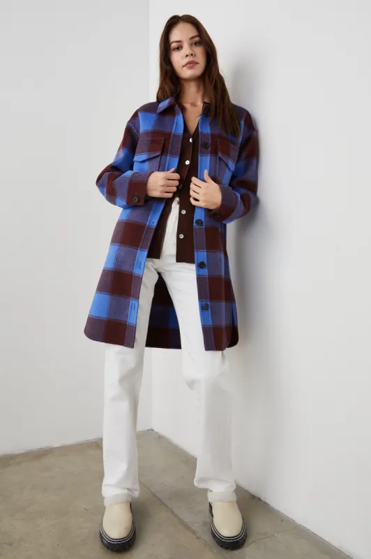 JARO COAT - COBALT CHOCOLATE sold by Rails