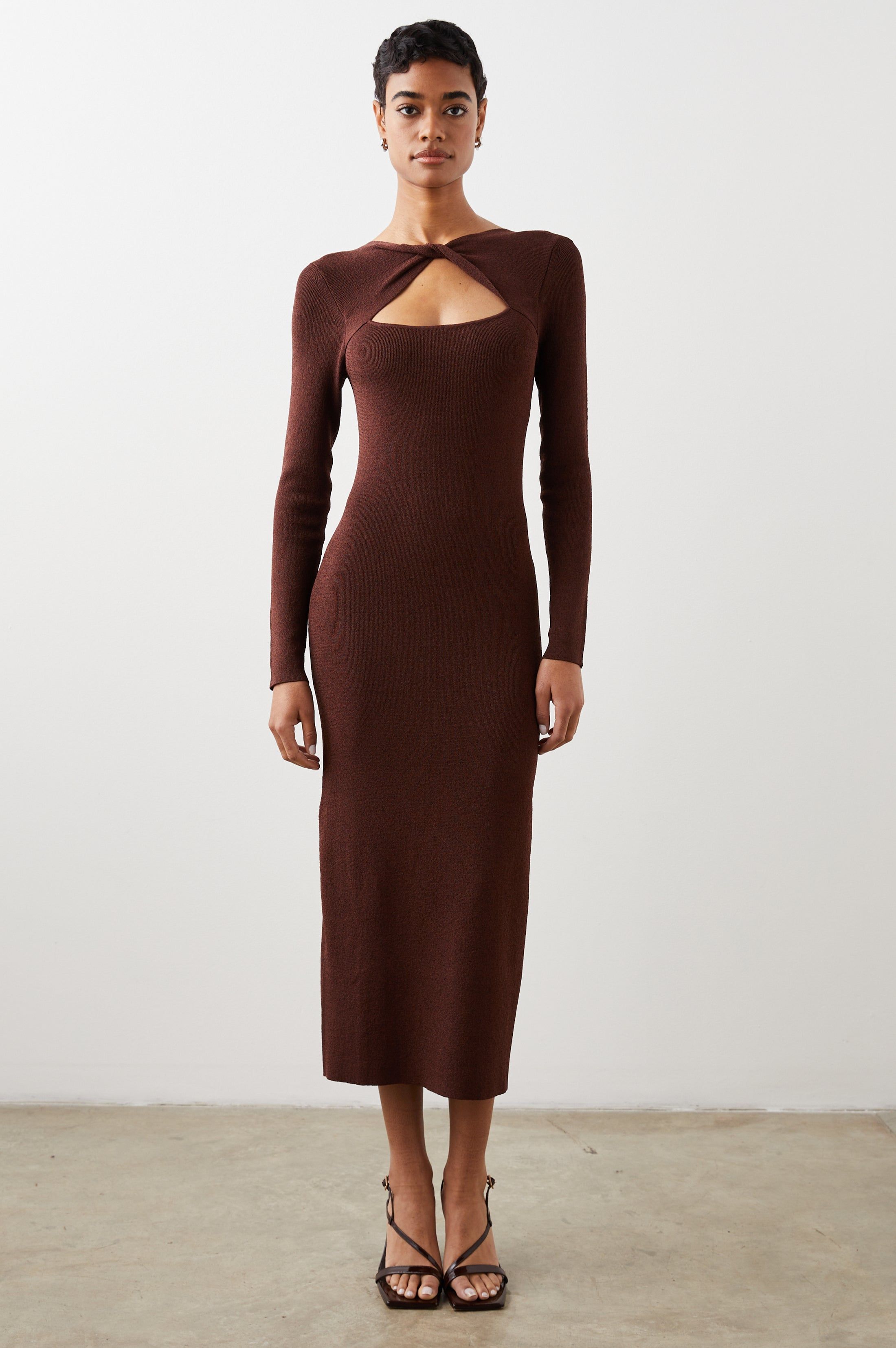 NEVE DRESS - BURGUNDY LUREX sold by Rails