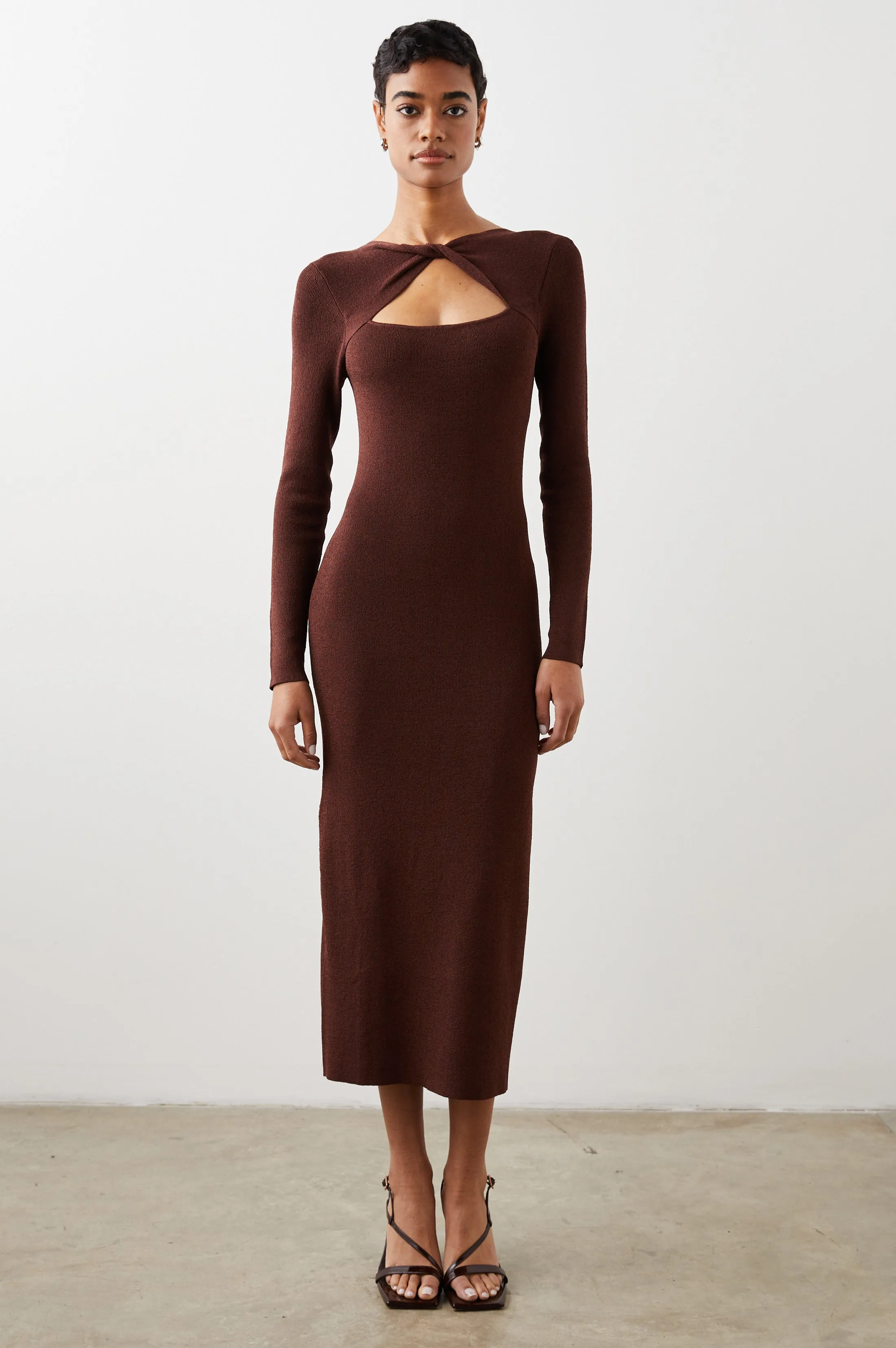 NEVE DRESS - BURGUNDY LUREX sold by Rails