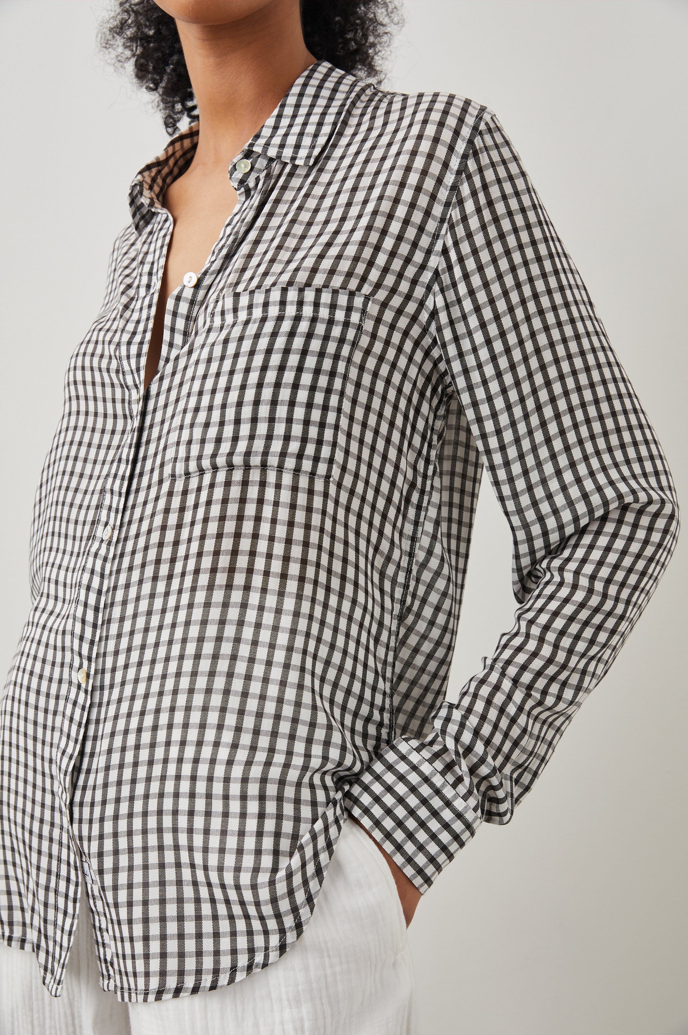 JOSEPHINE SHIRT - BLACK GINGHAM sold by Rails product image thumbnail 2